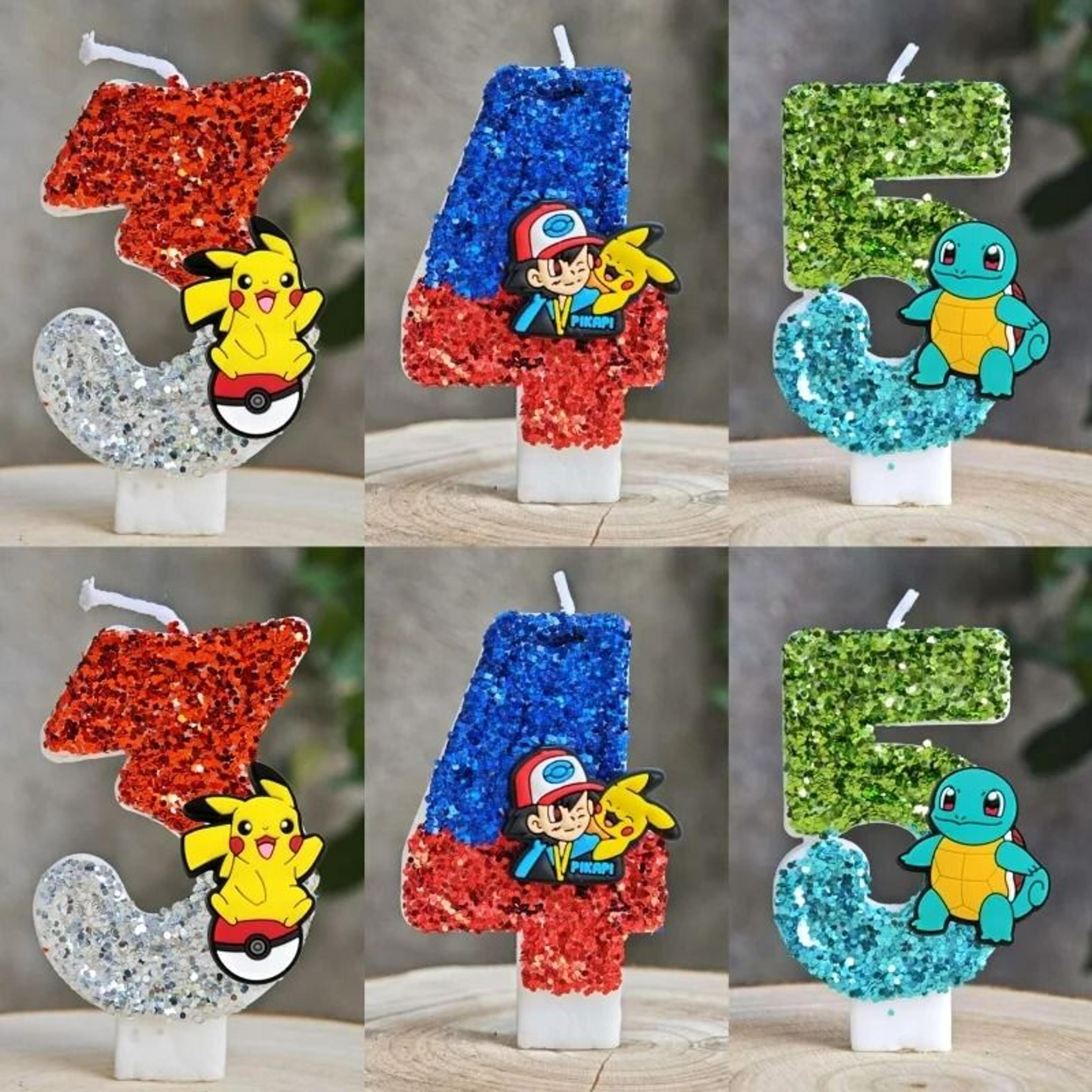 cute pokemon character birthday cake candles anime party decorations