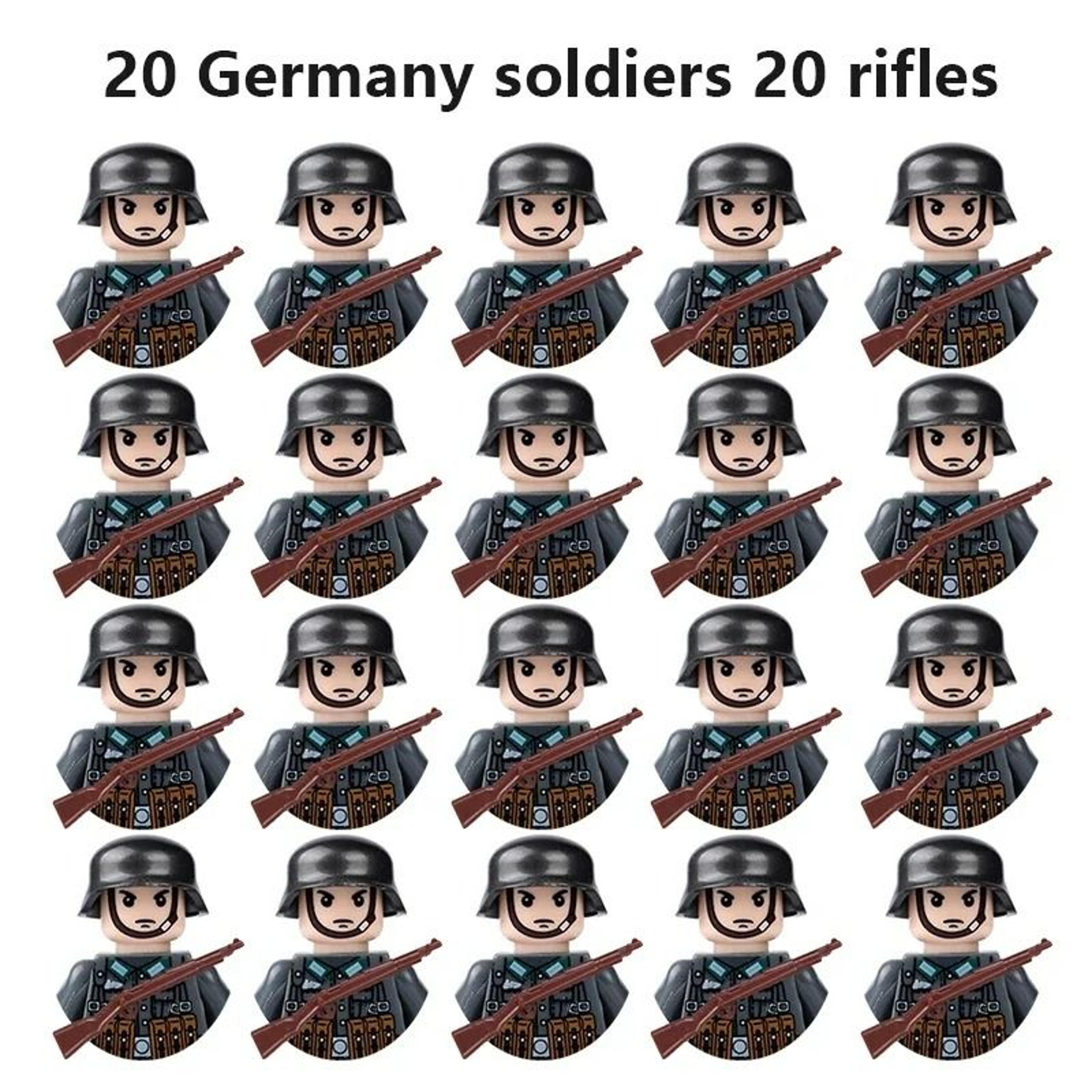20 piece wwii military soldier building block figures historical army set