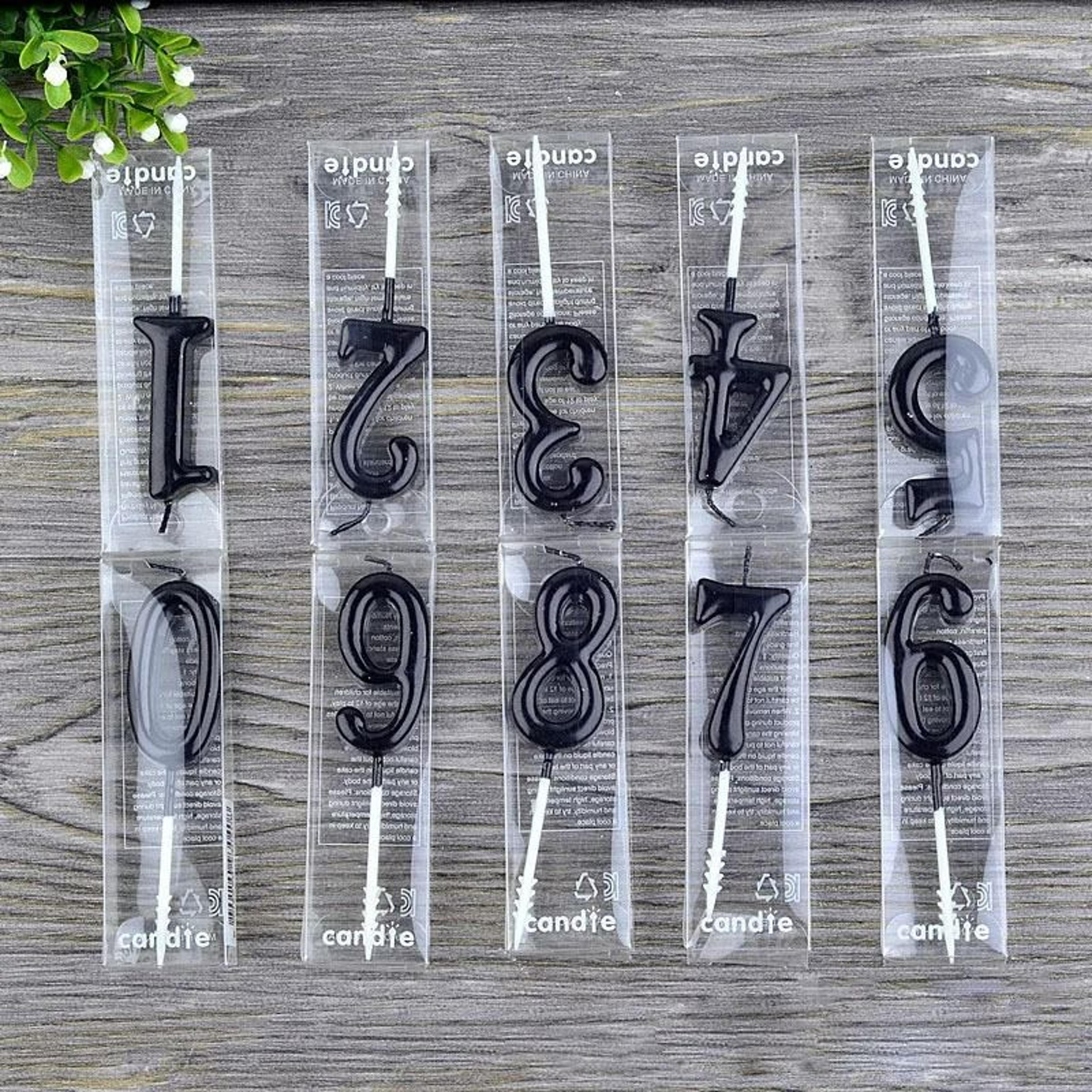 black number birthday cake candle 0 to 9 party decoration