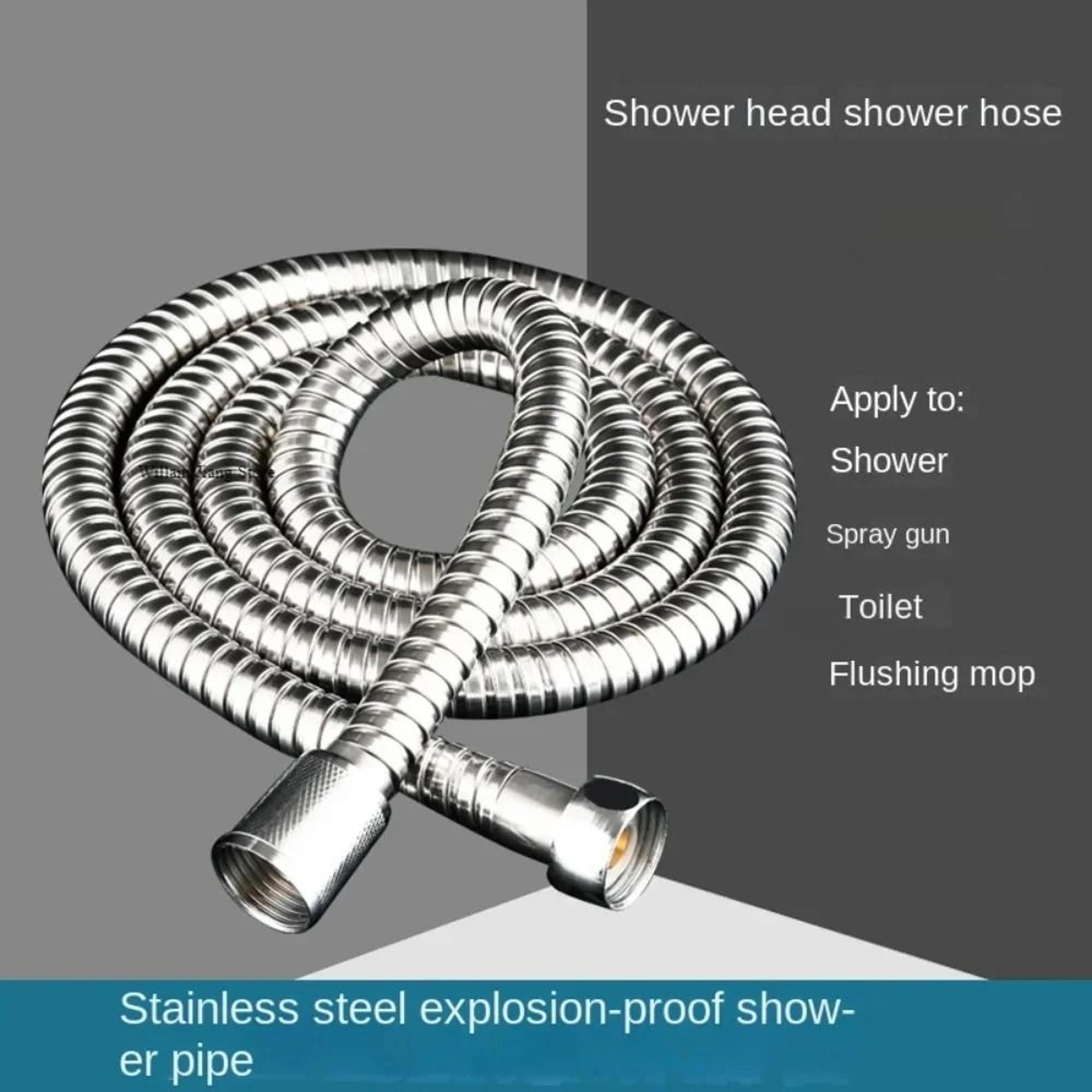 59 inch stainless steel flexible shower hose black or silver bathroom extension