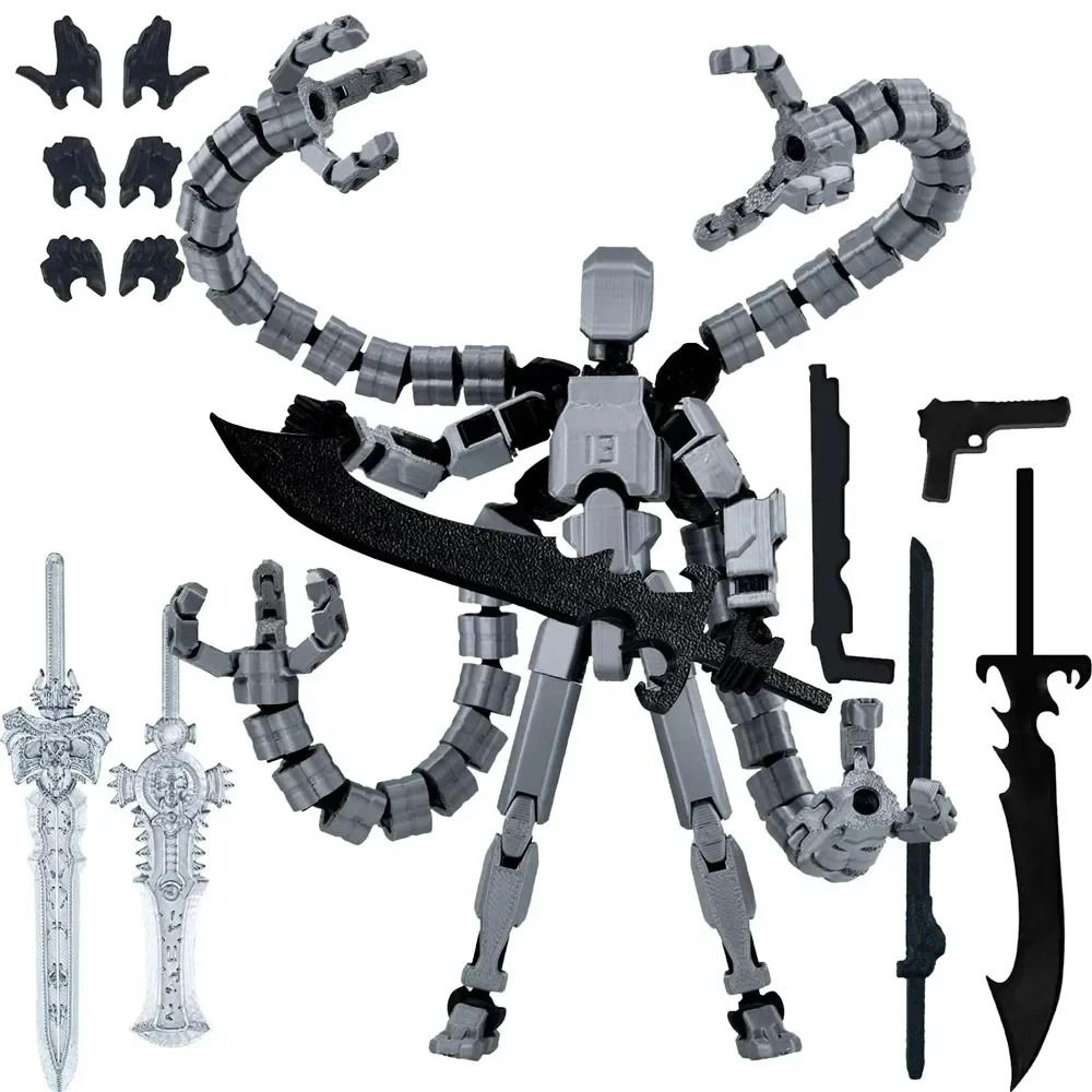 t13 3d printed articulated robot action figure multi jointed desktop collectible
