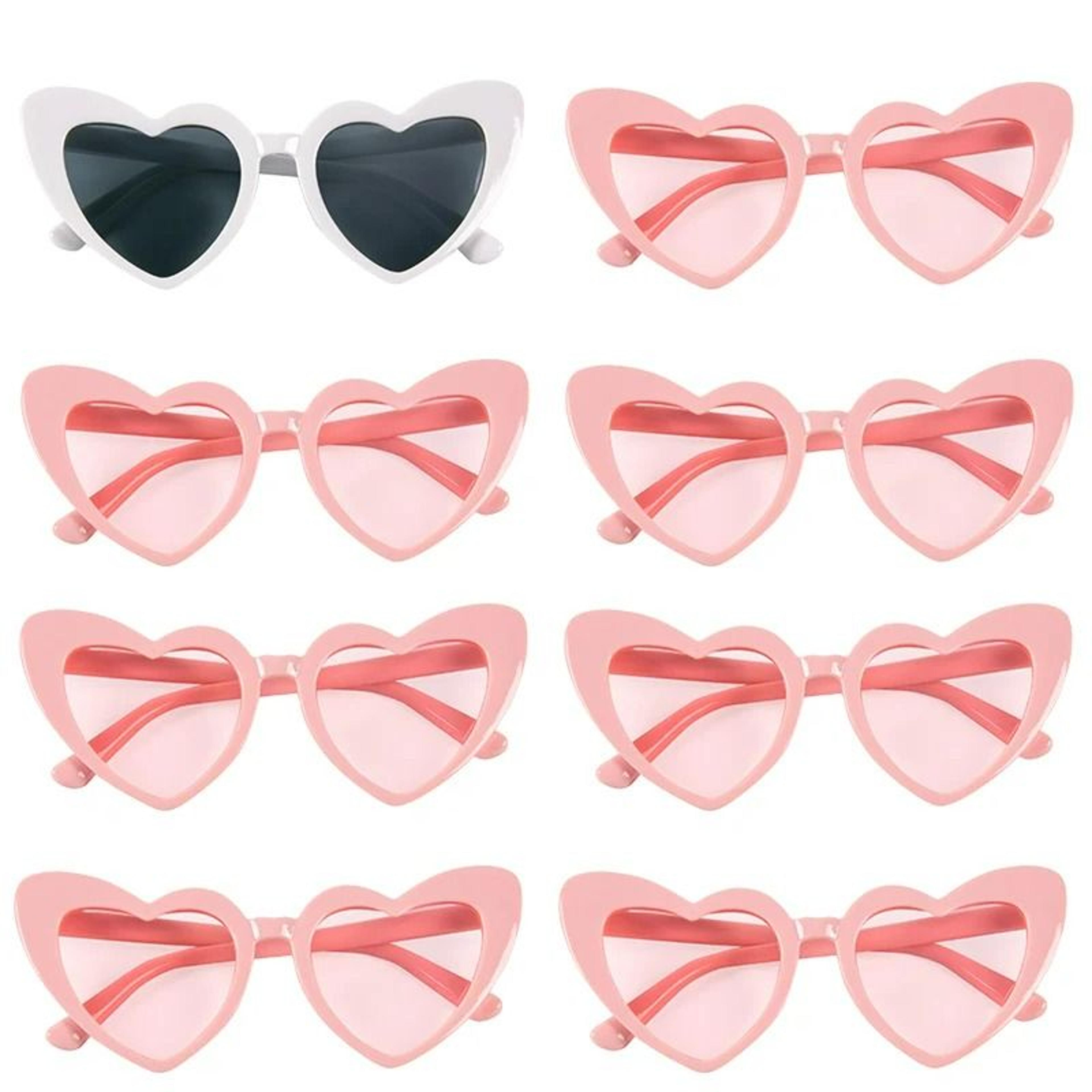 vintage heart shaped sunglasses set for bachelorette and bridal parties