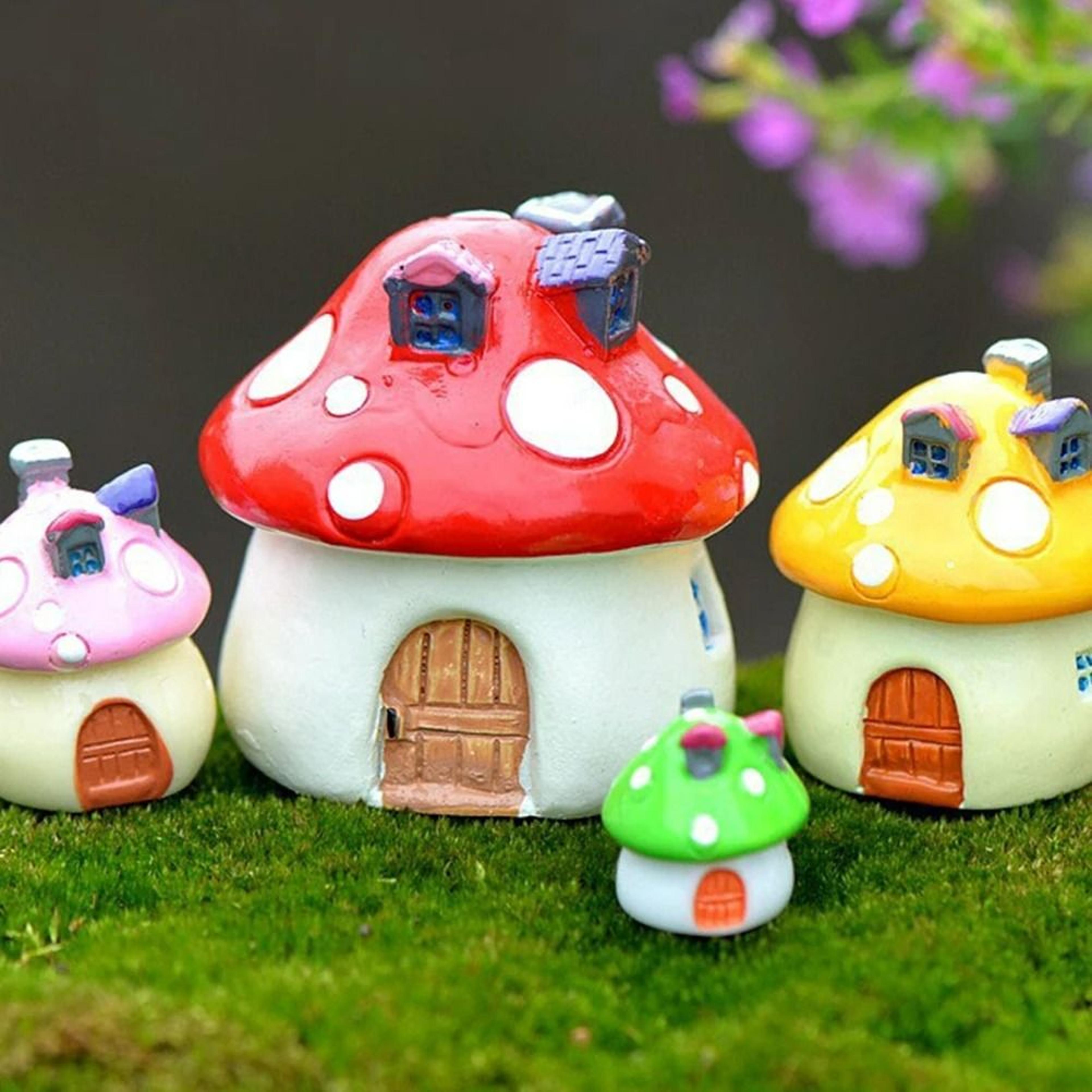 mini mushroom house fairy garden resin gnome cottage decoration