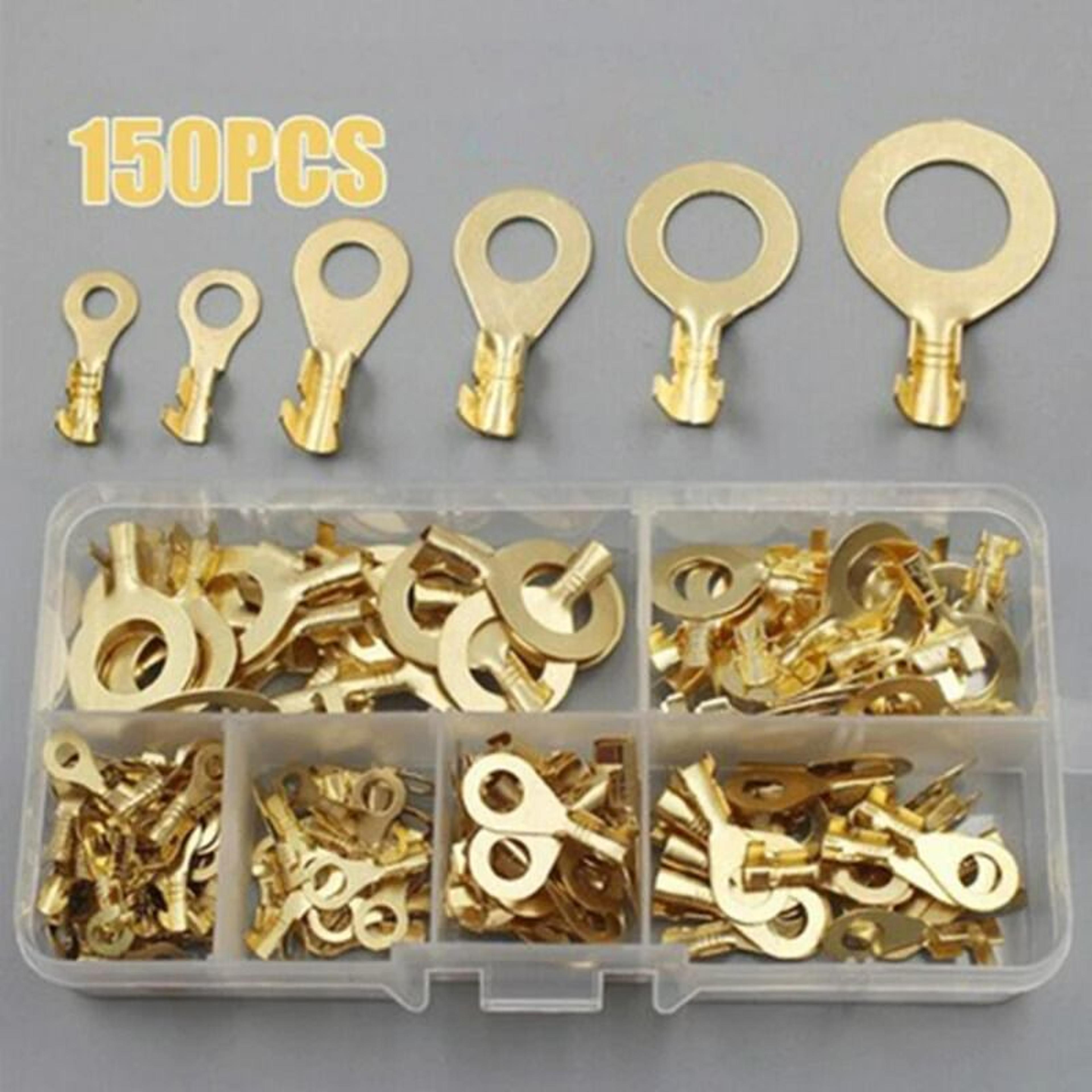 150 piece copper ring terminal connector kit for electrical wiring