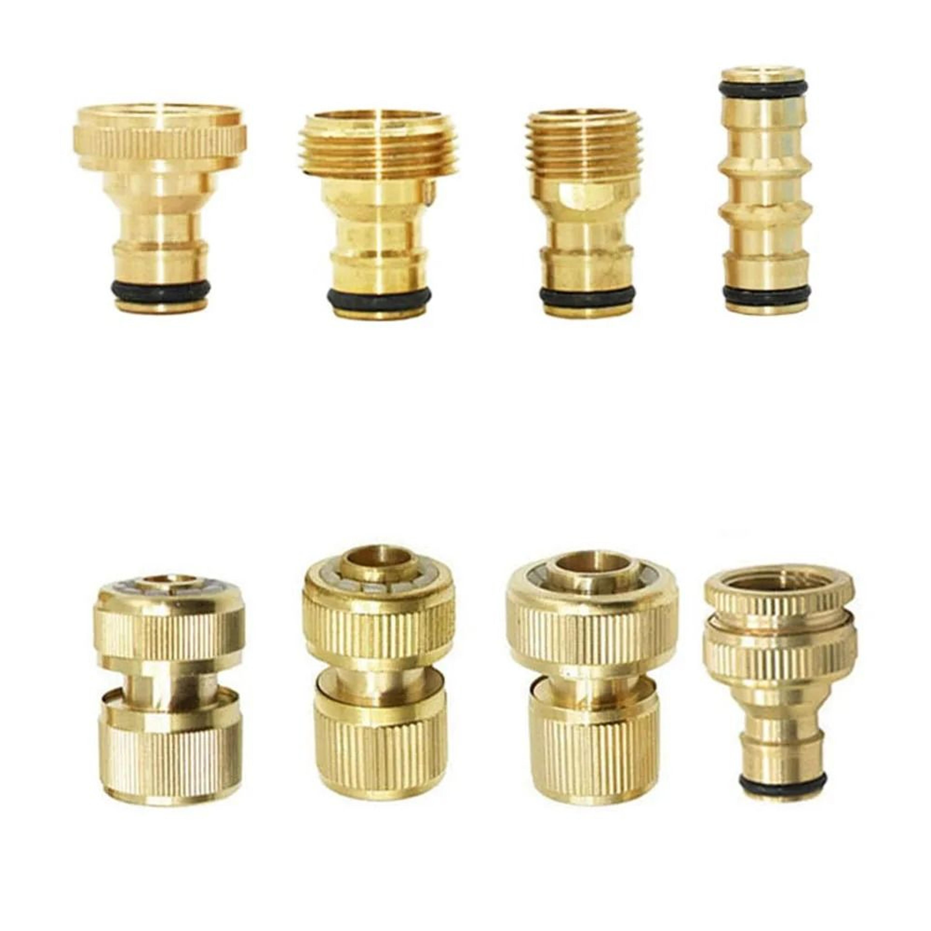 brass garden hose quick connector water stop tap adapter fitting