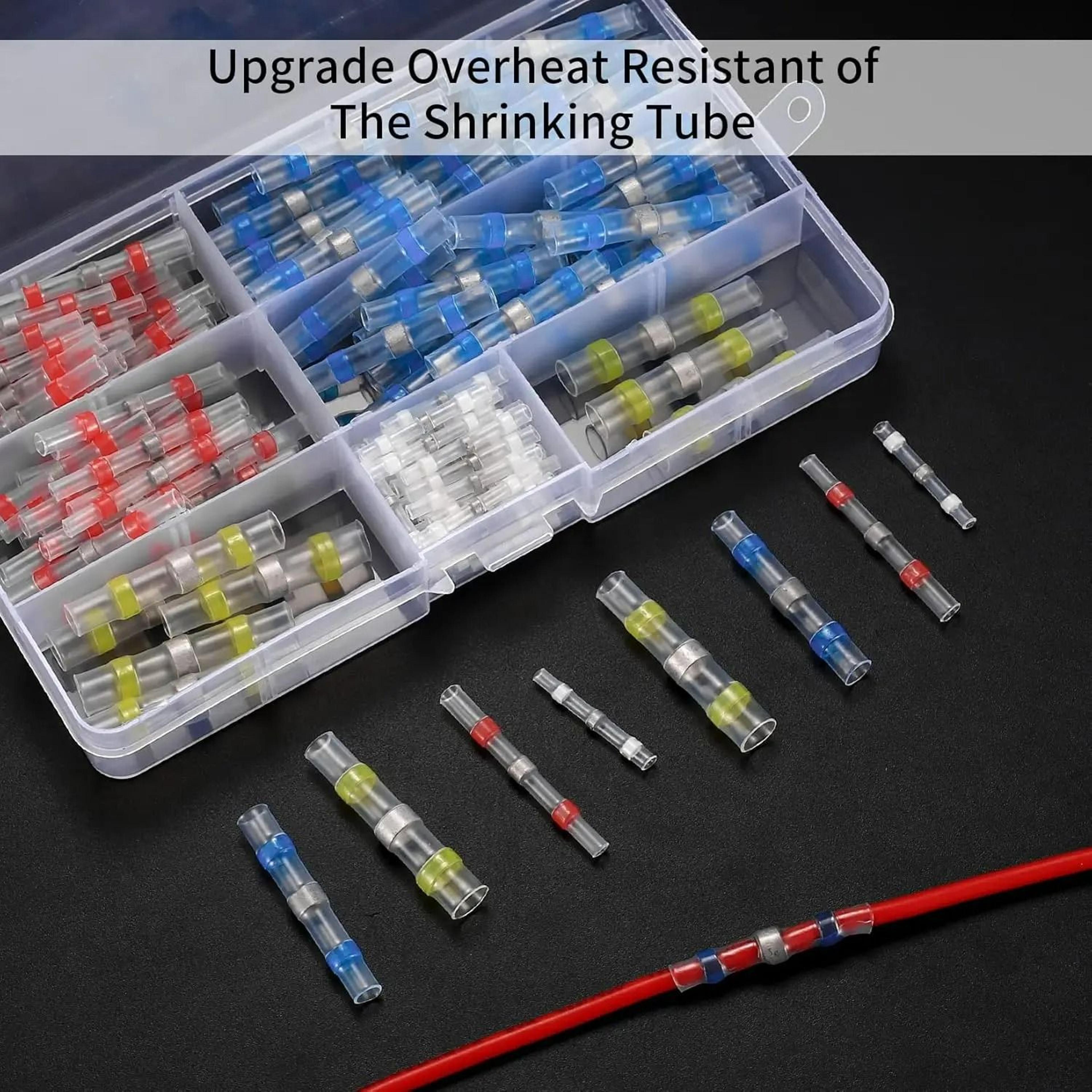 100 piece waterproof solder seal wire connectors heat shrink butt terminal kit