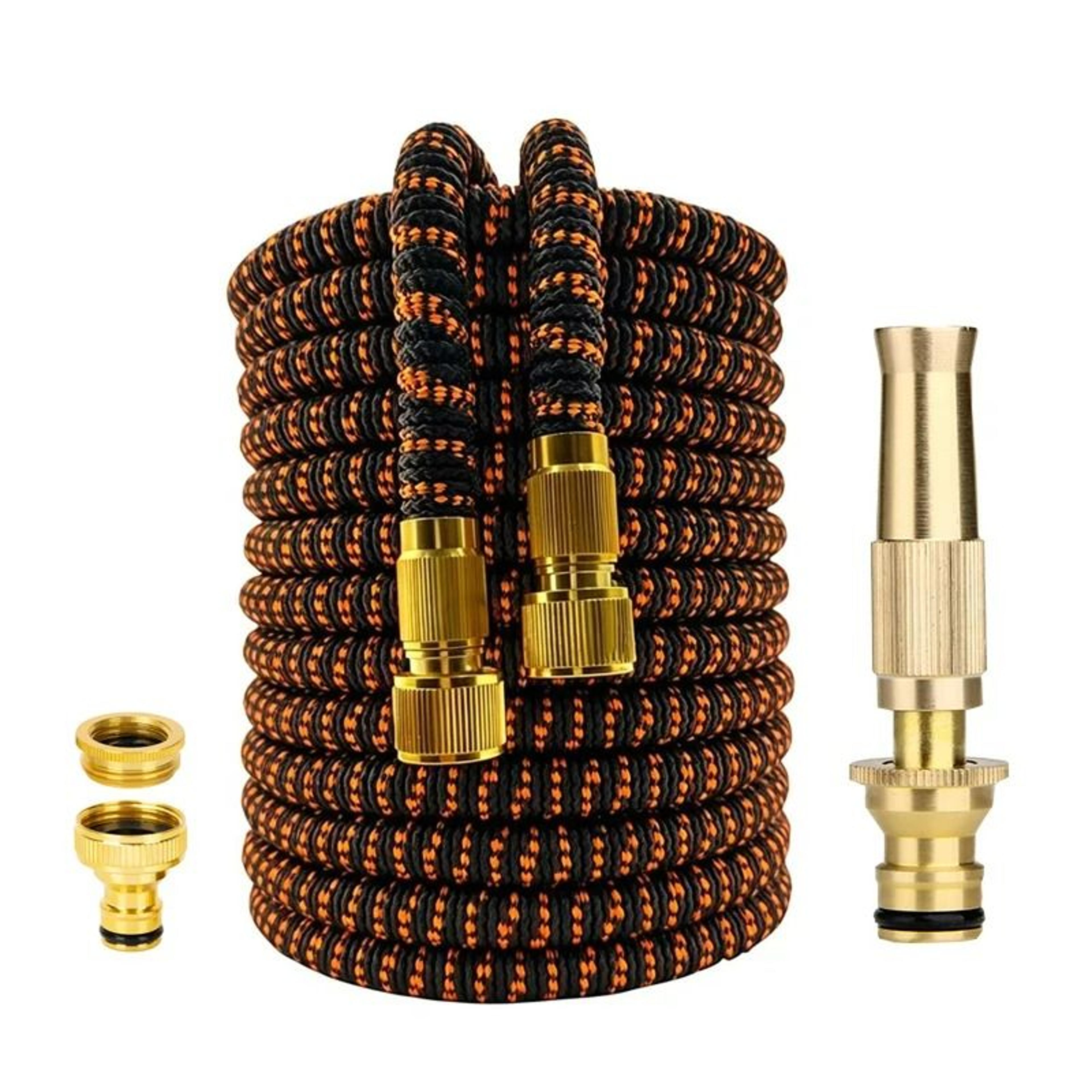 flexible expandable garden hose with pure copper spray nozzle