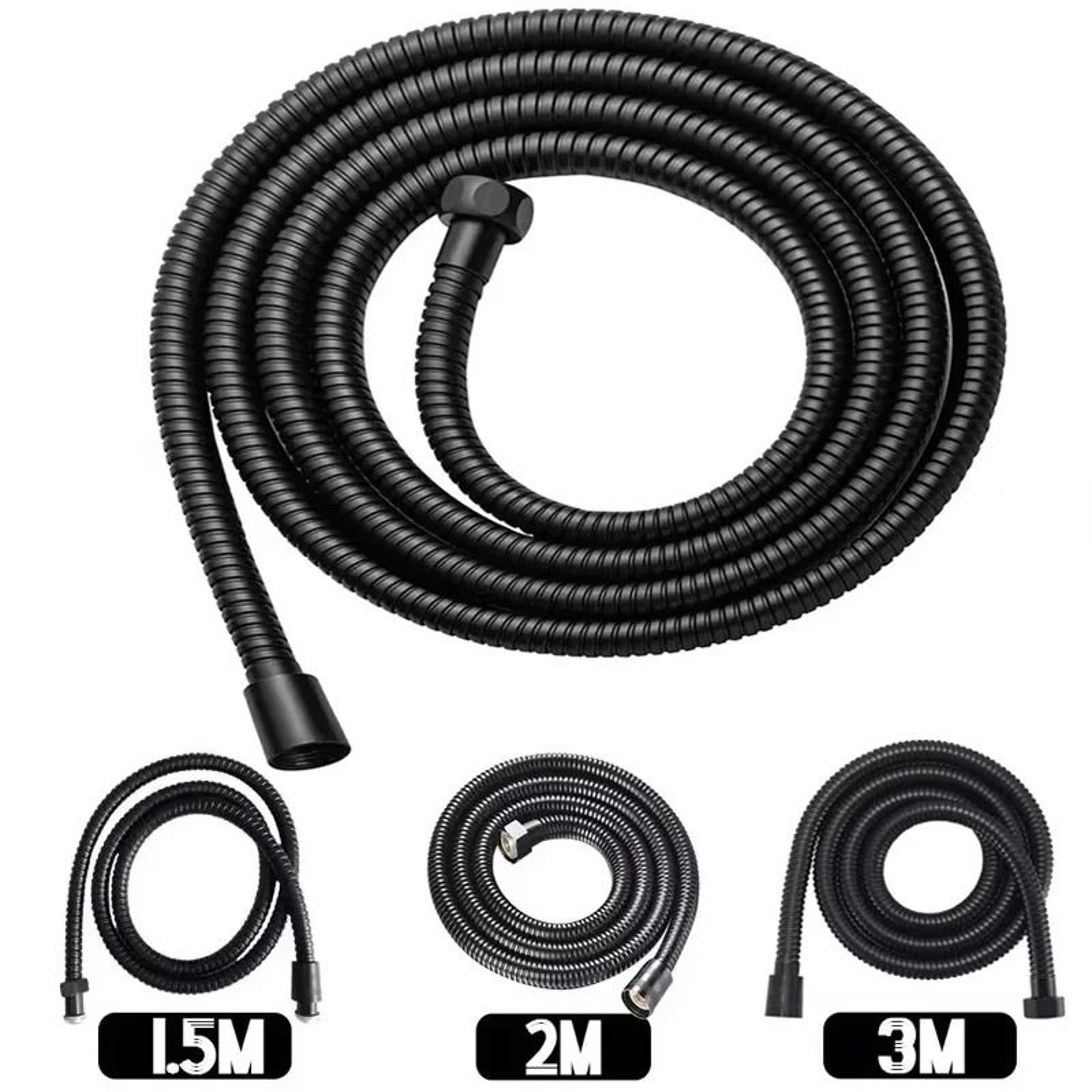 black stainless steel flexible shower hose g1/2 extension pipe