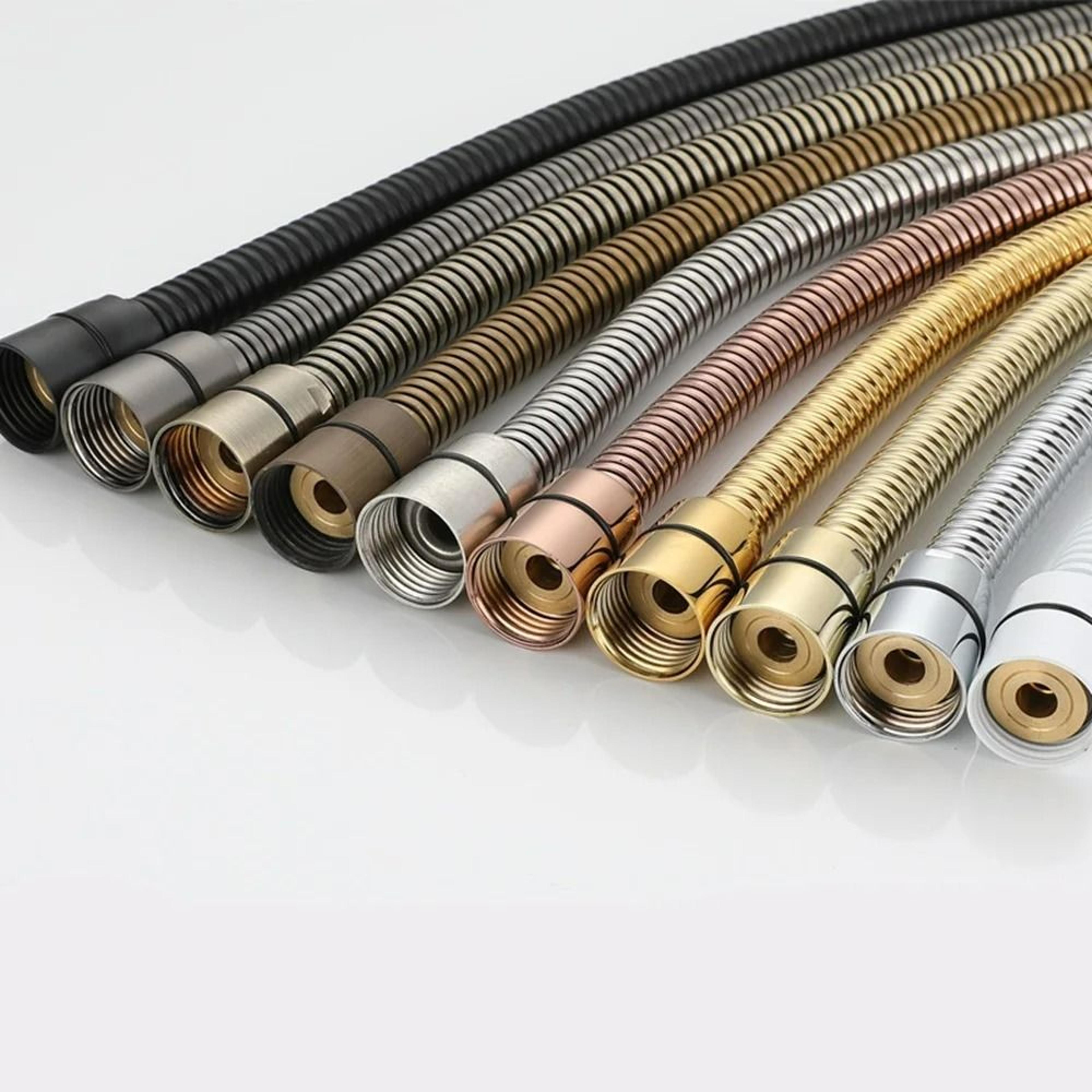 stainless steel flexible shower hose in black chrome gold and gray