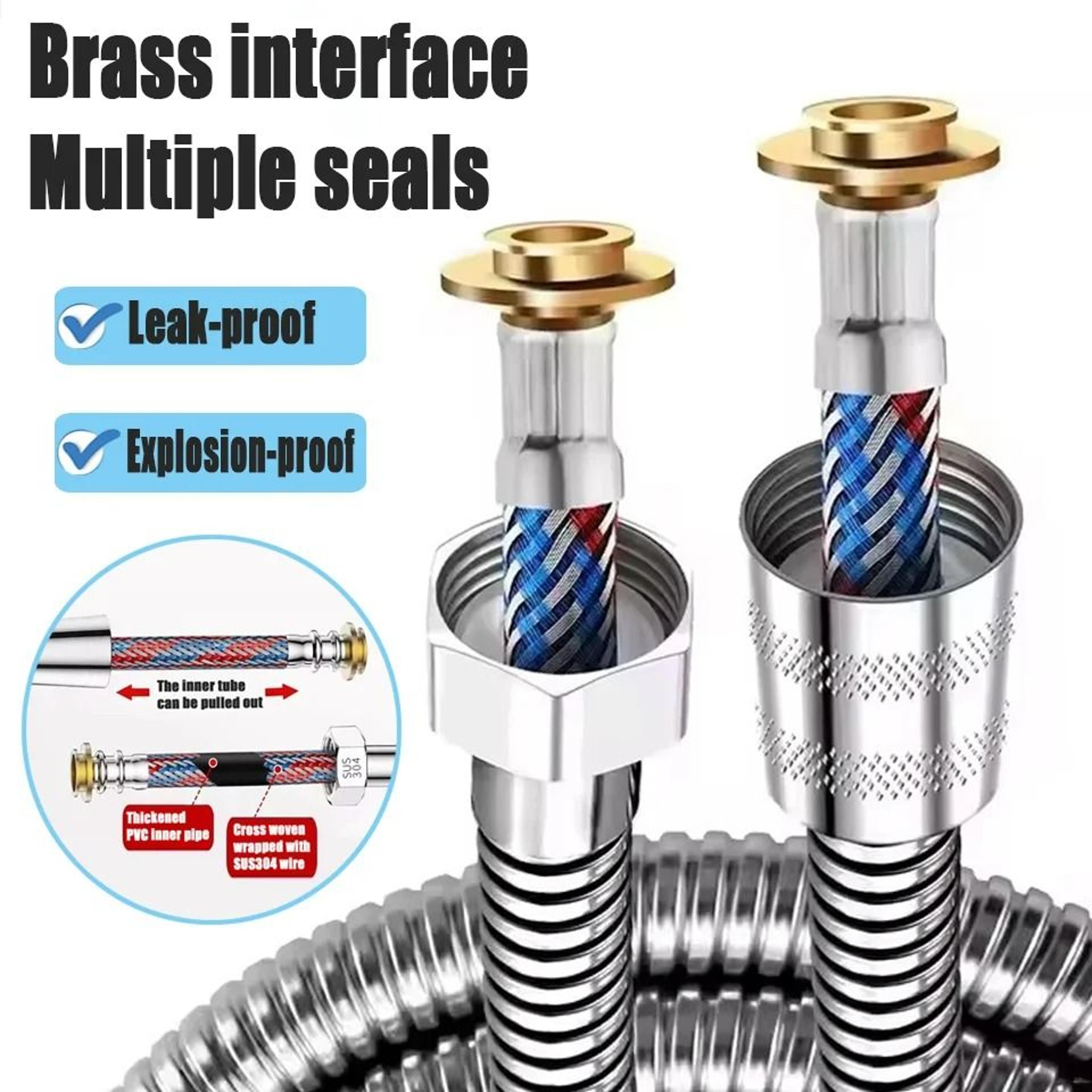 stainless steel braided high pressure flexible shower hose extension