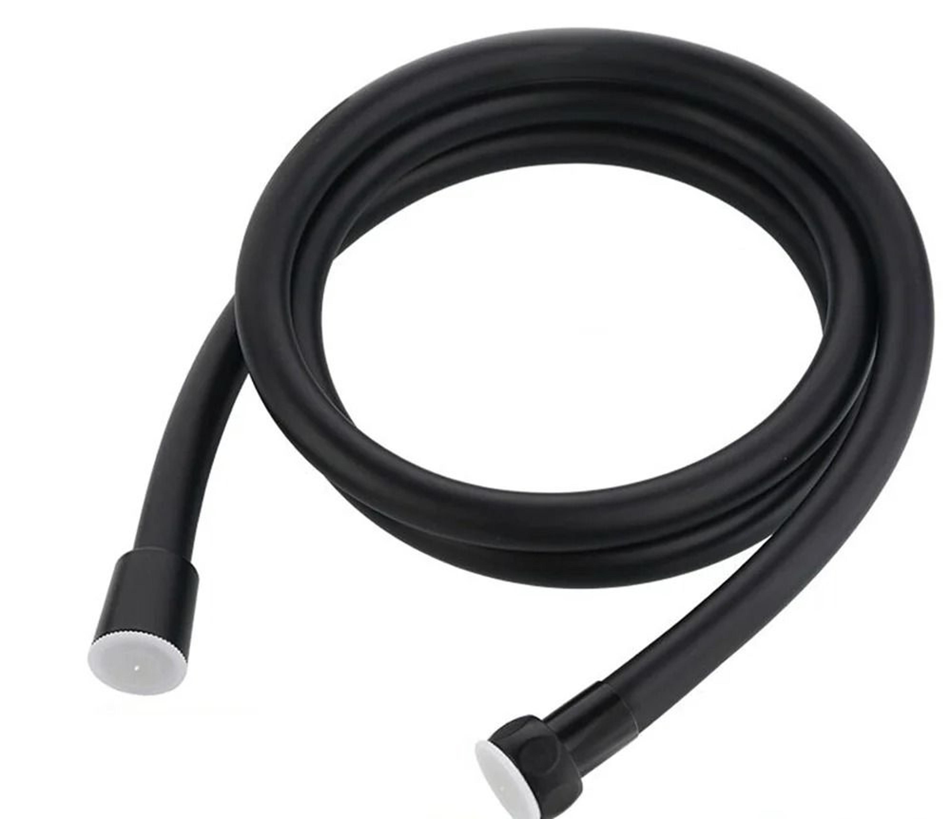 black flexible pvc shower hose extension for handheld showerhead and bathroom plumbing