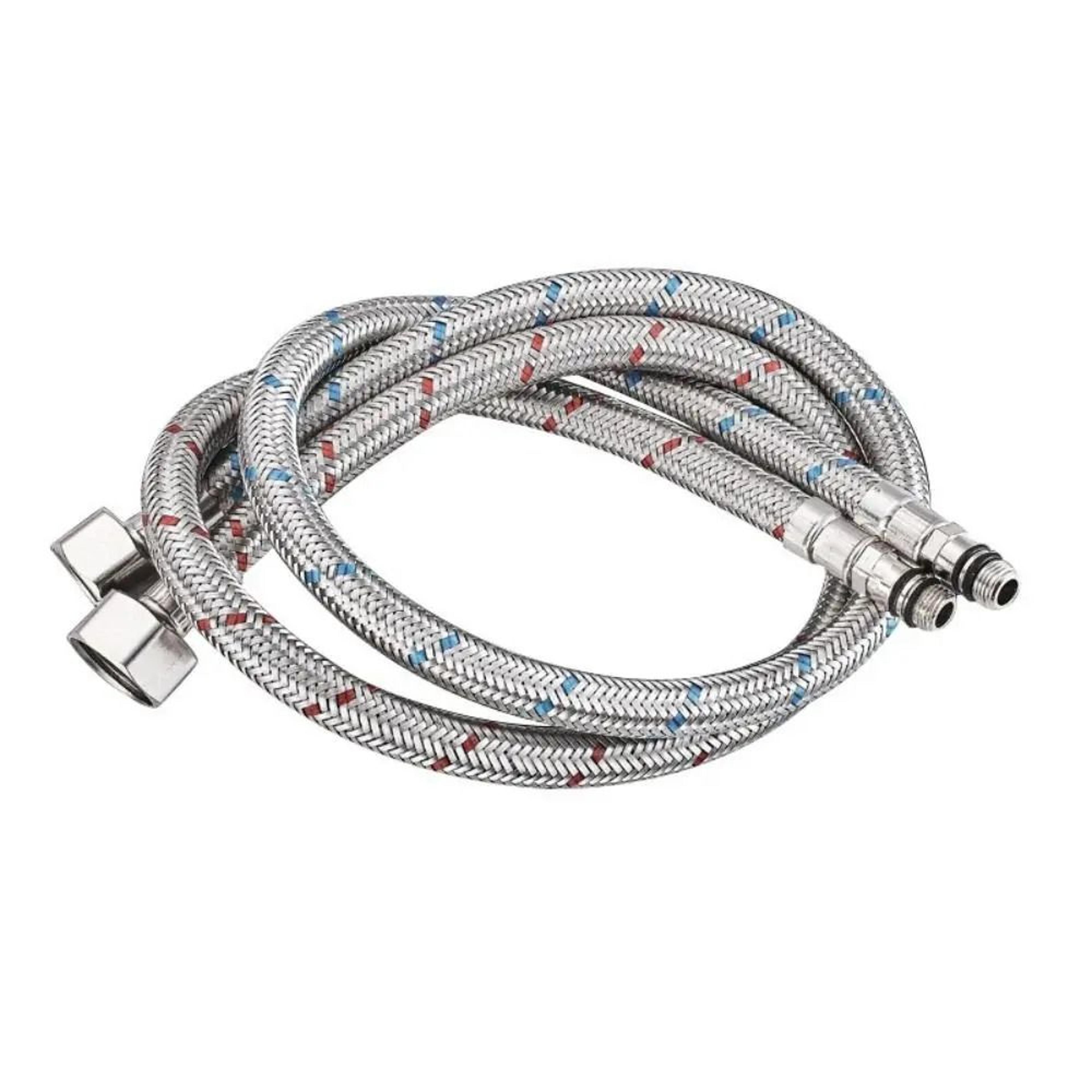 stainless steel braided faucet supply hoses for kitchen sink and bathroom basin 1 pair