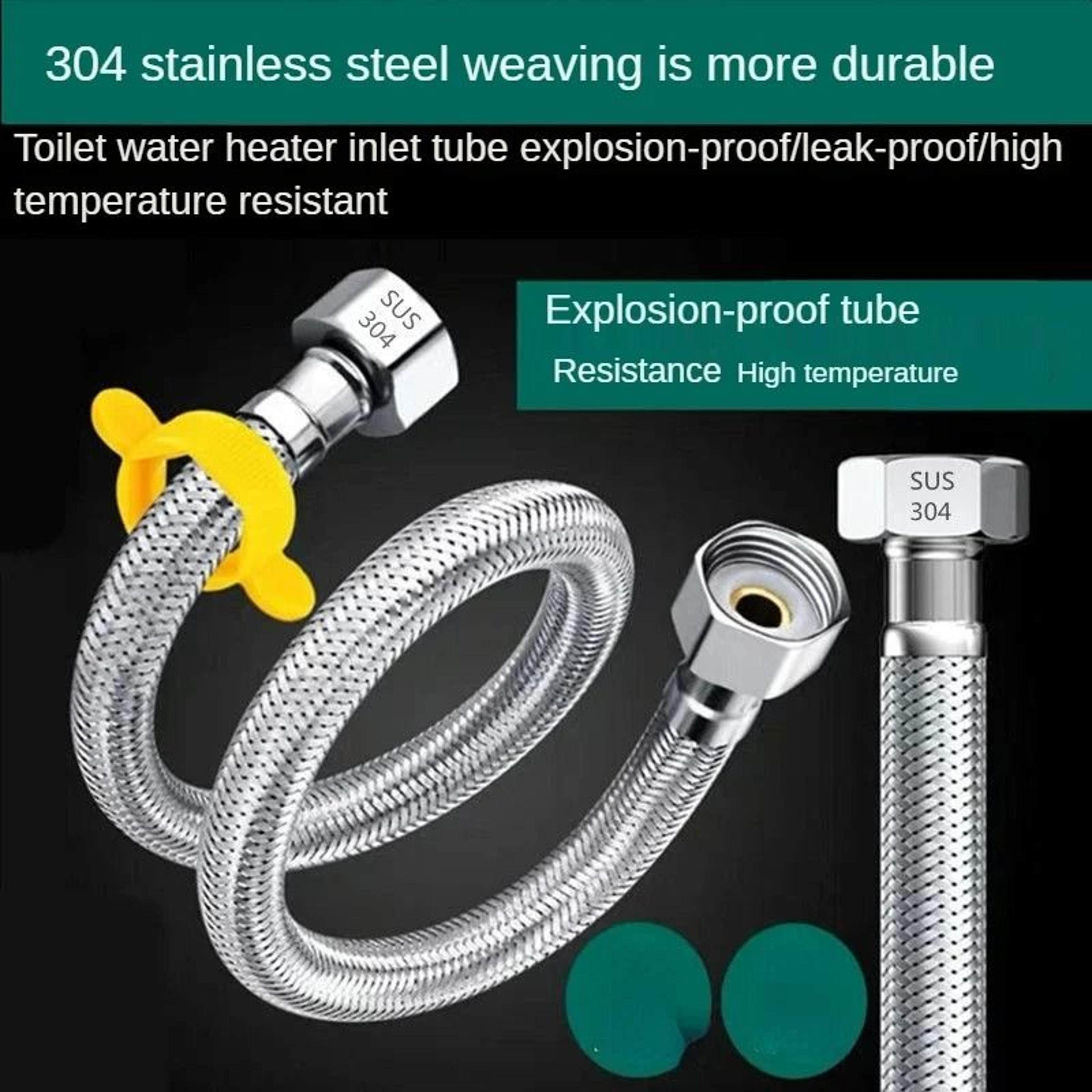 304 stainless steel braided water supply hose for faucet toilet and water heater