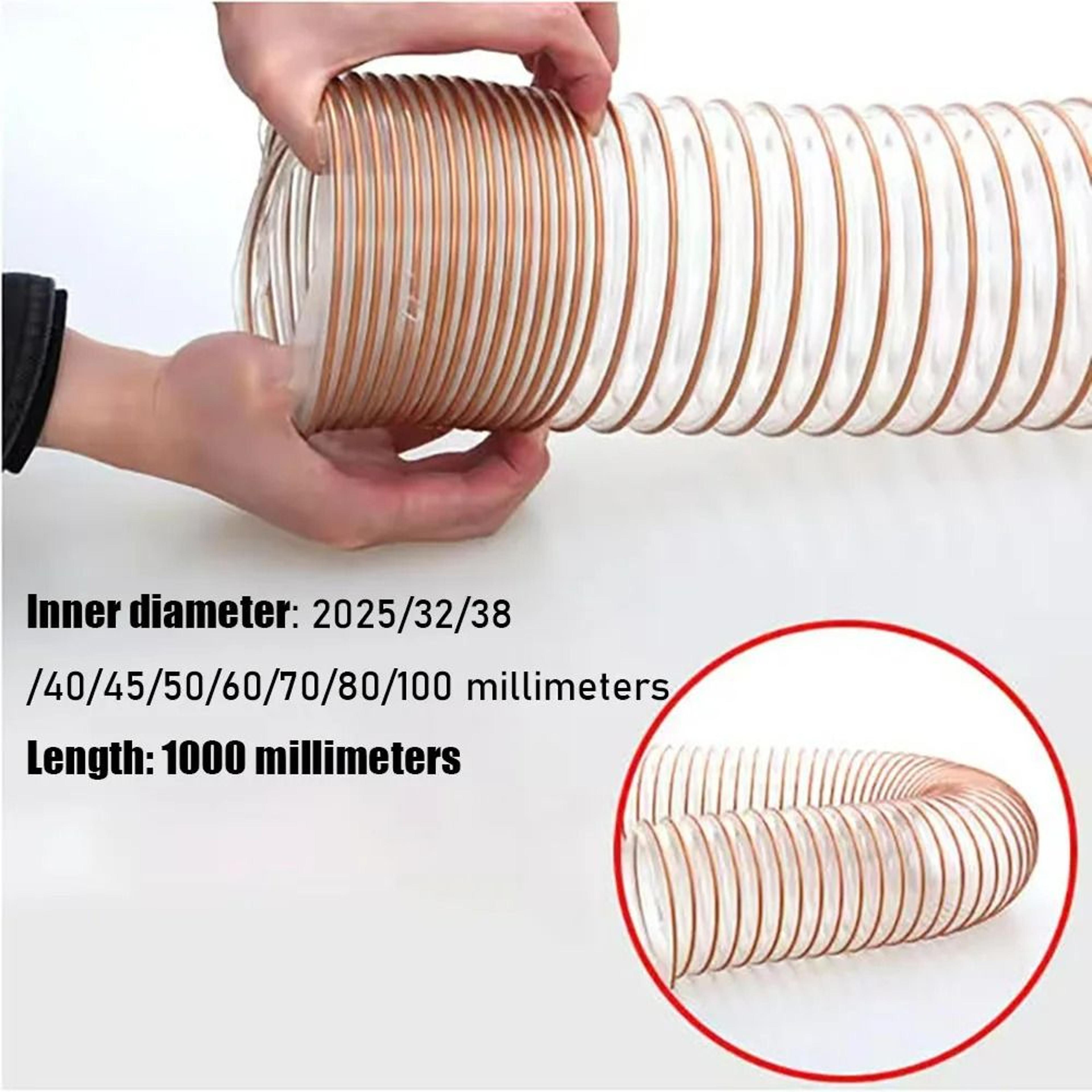 transparent pu vacuum suction hose flexible exhaust and dust collection tubing