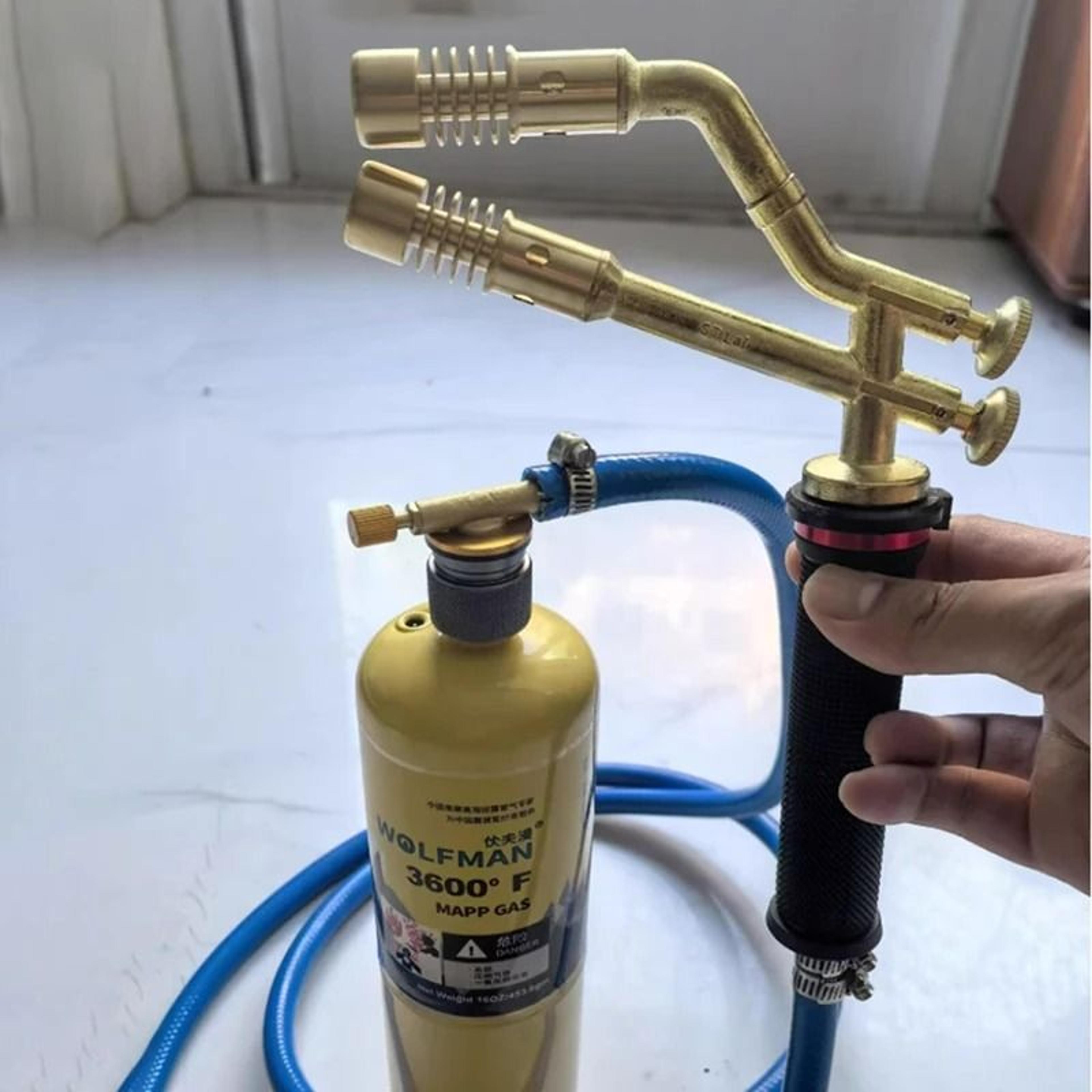 portable mapp gas torch for copper pipe soldering and hvac repair