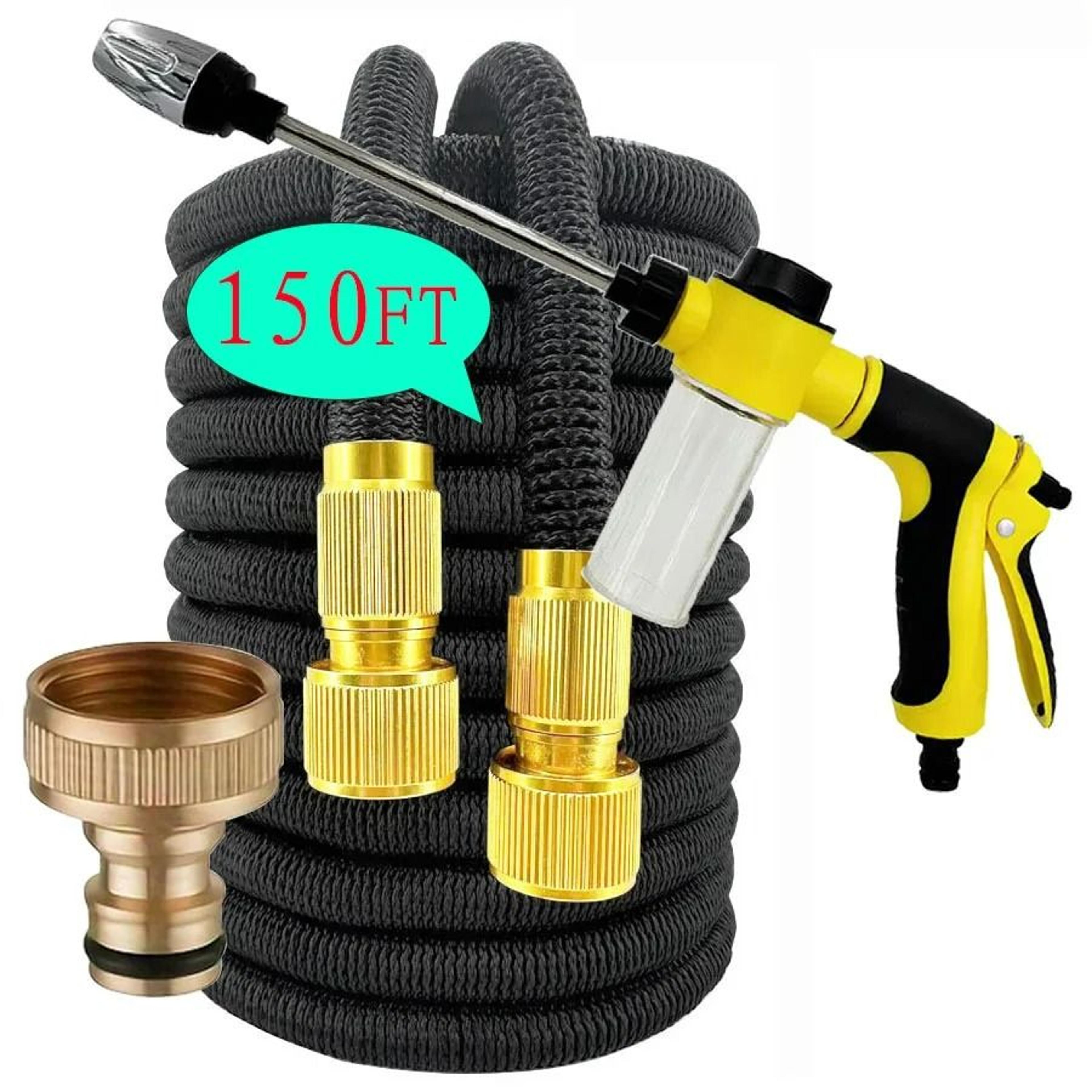 expandable garden hose with 7 mode spray gun for car washing and watering