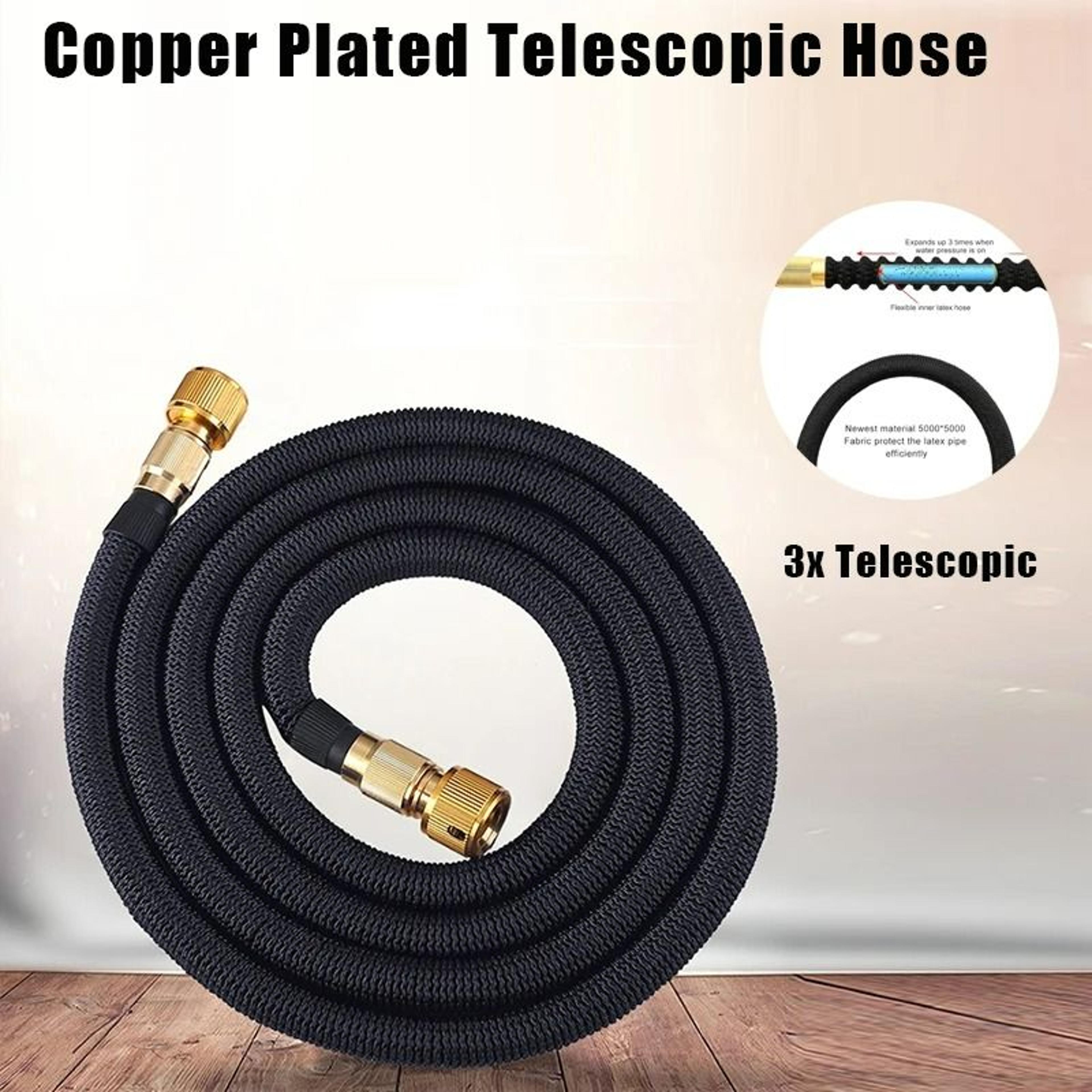 heavy duty expandable garden hose with 4 layer latex core and brass connectors