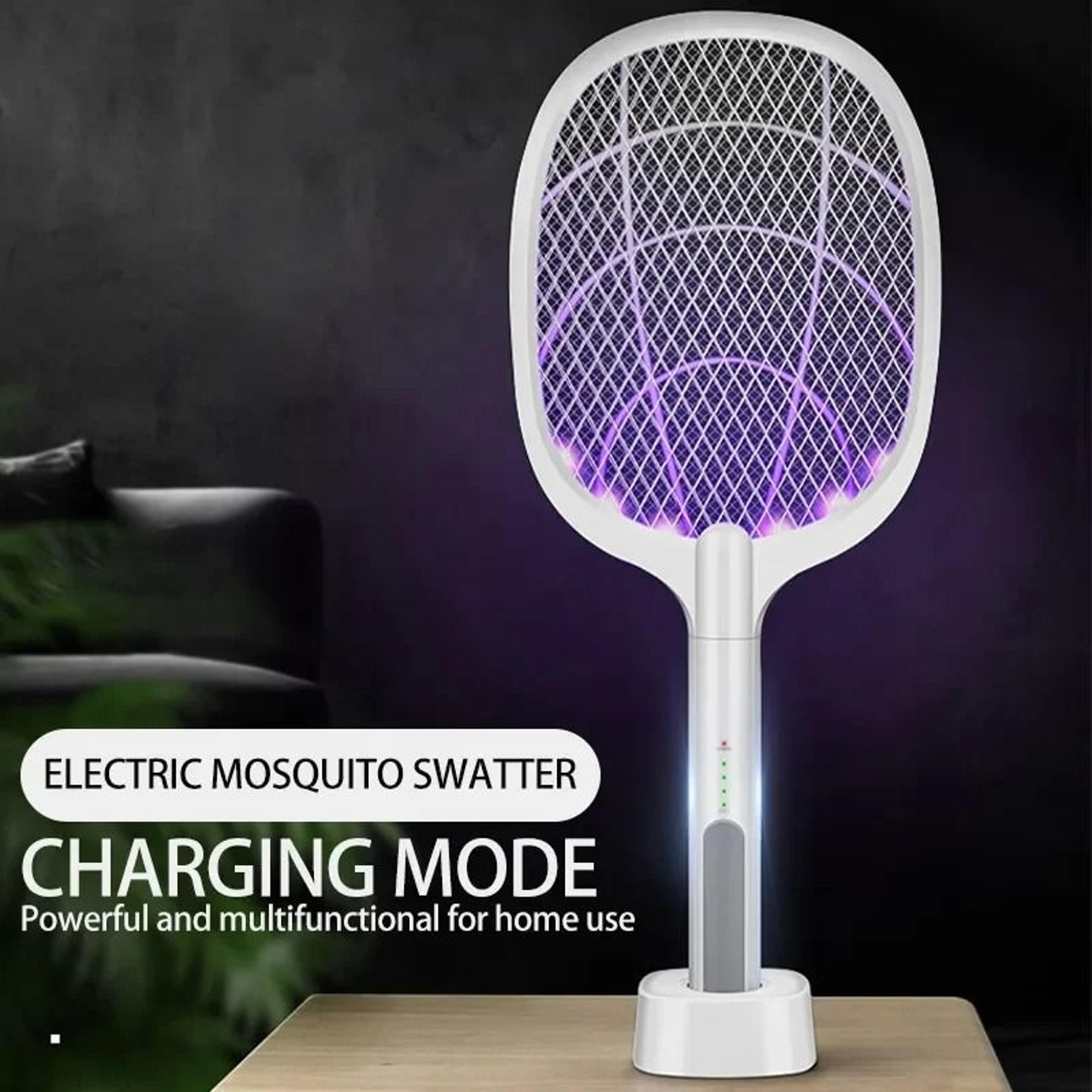 foldable usb rechargeable mosquito racket with electric bug zapper lamp