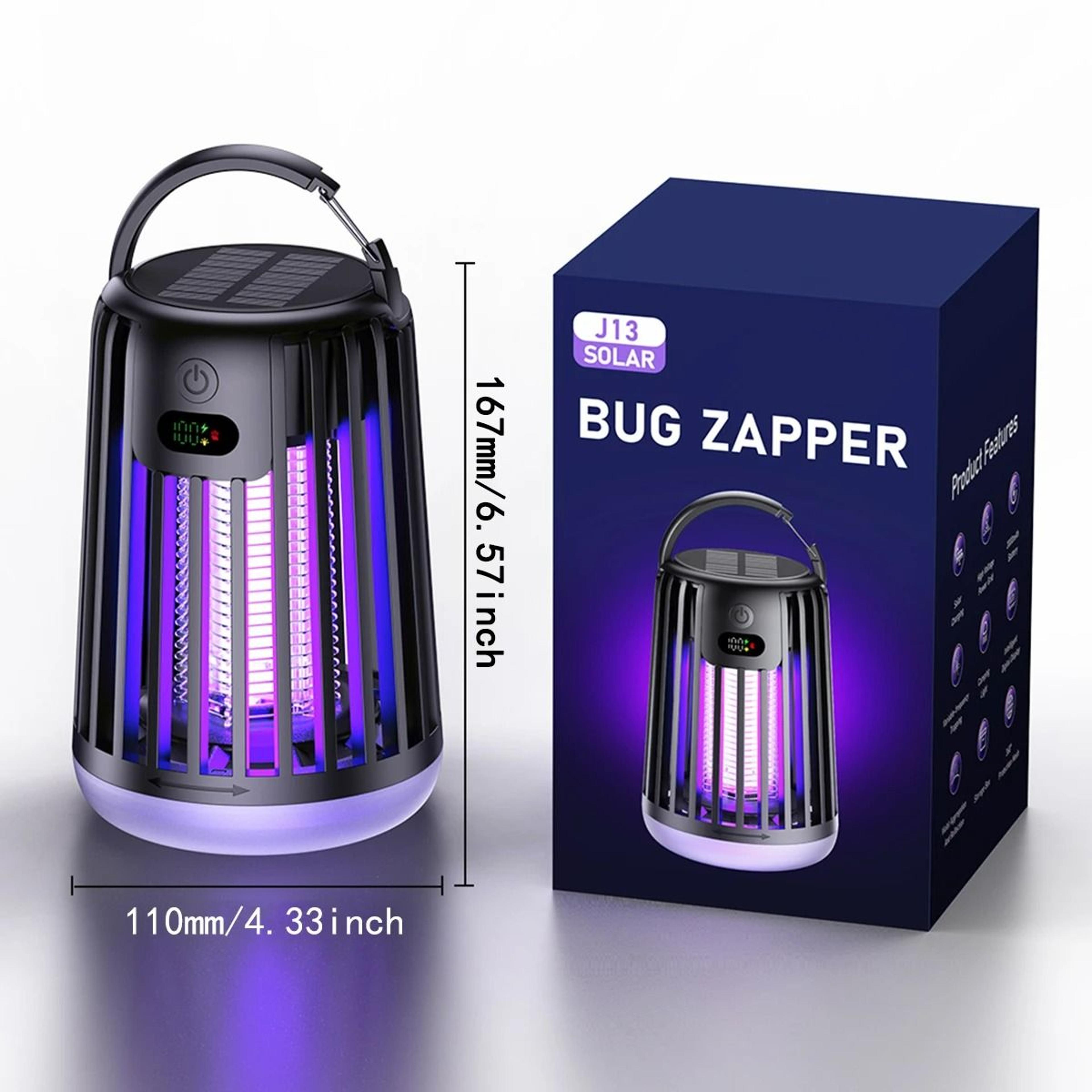 solar garden mosquito killer light rechargeable outdoor fly zapper lamp