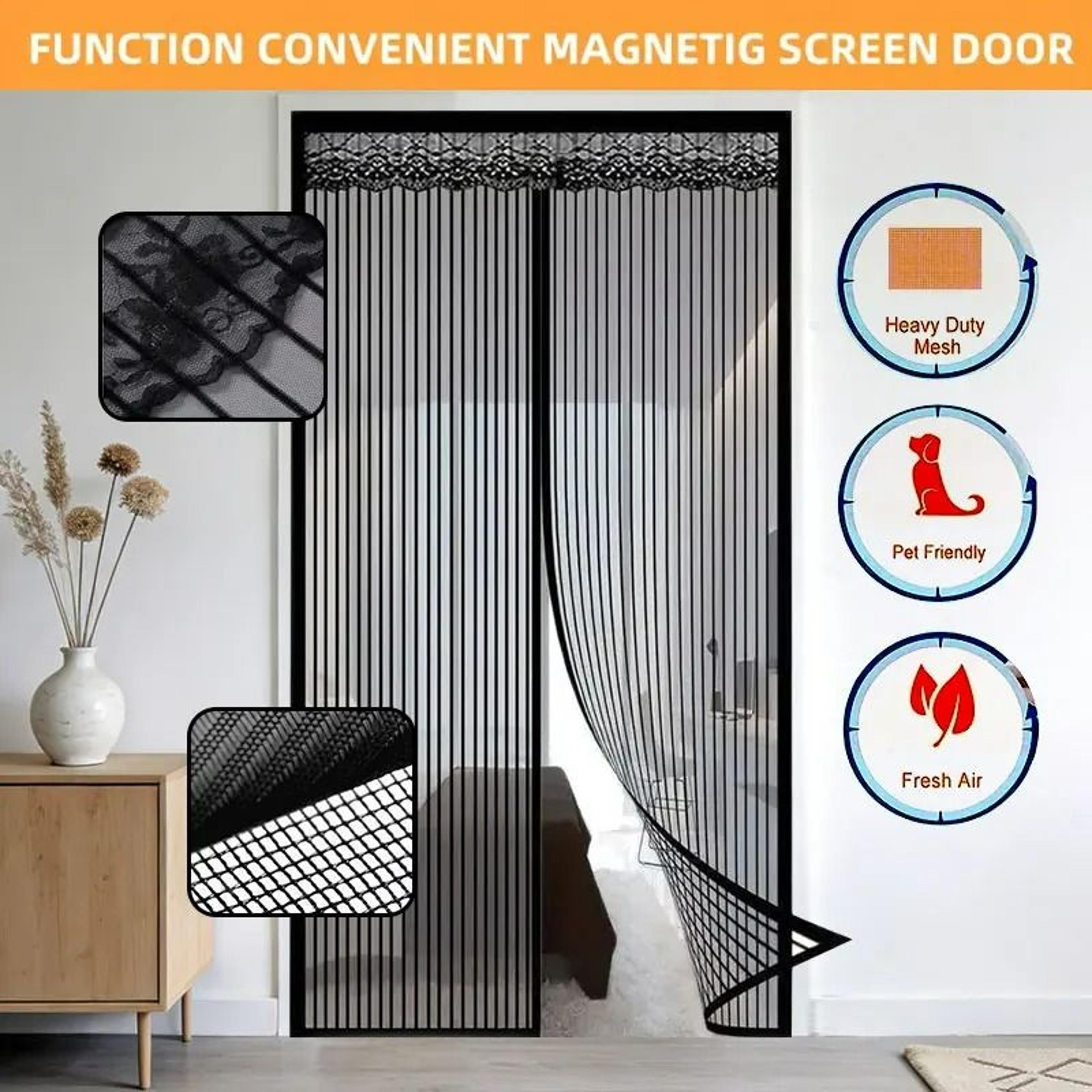 breezeseal magnetic mesh screen door mosquito proof automatic closing curtain