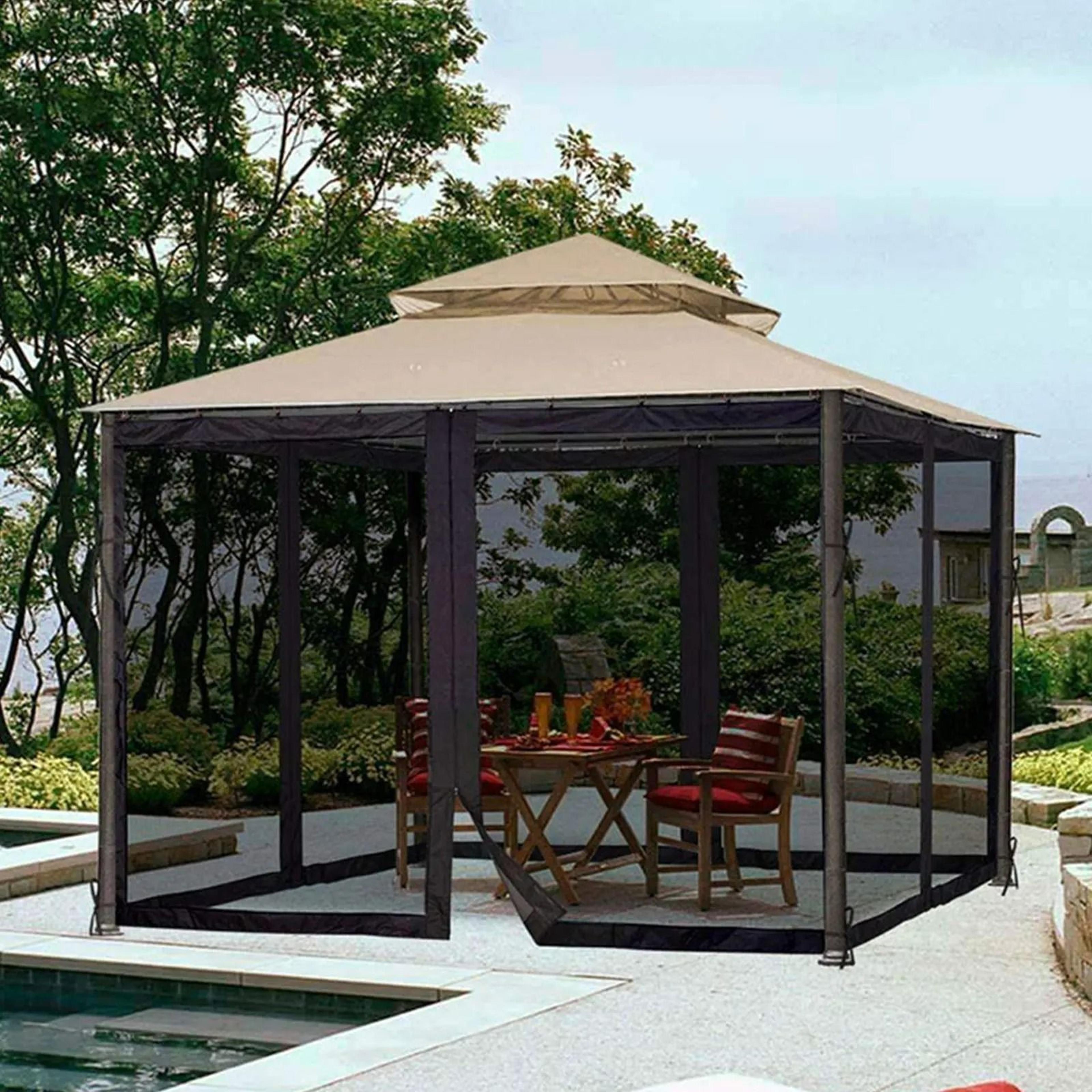 patioshield outdoor umbrella mosquito net mesh for garden patio and camping