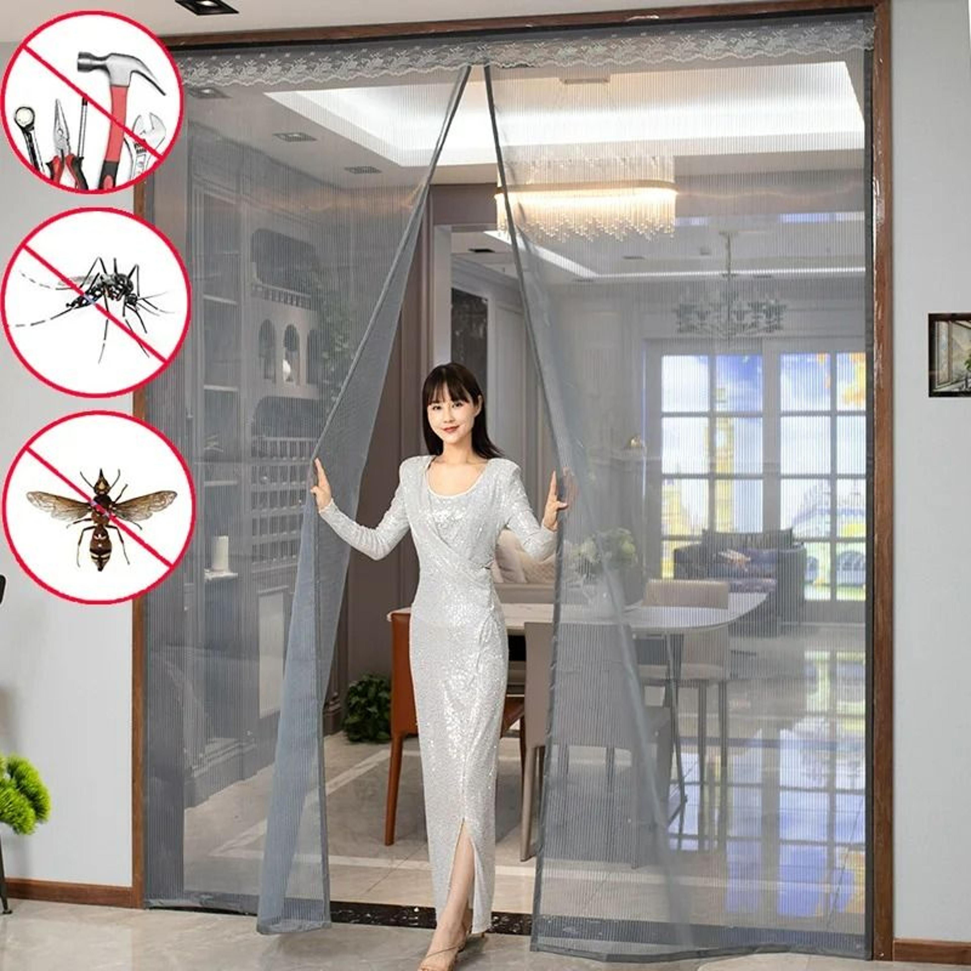 snapshield tool free magnetic screen door automatic closing mosquito mesh curtain