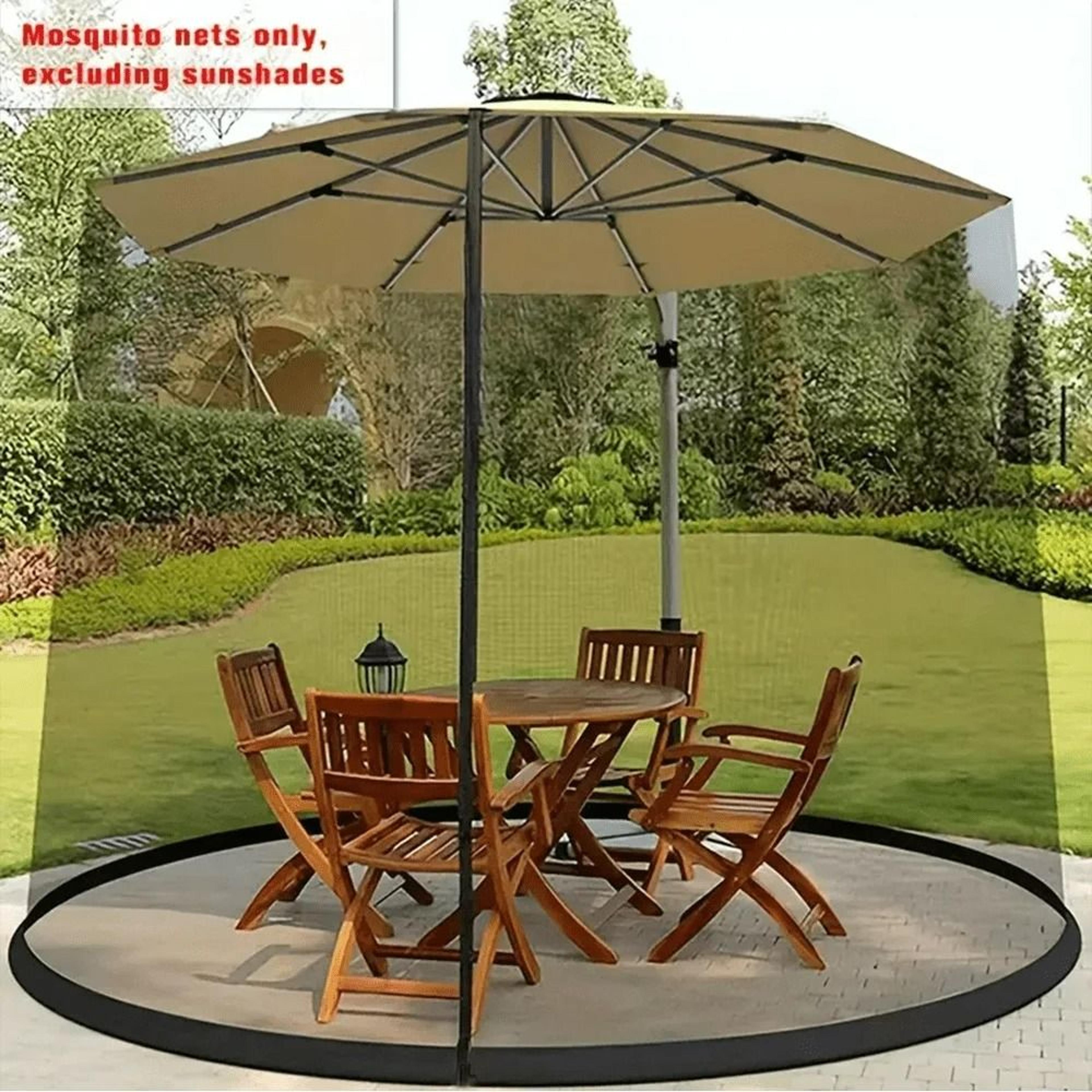 patioguard adjustable umbrella mosquito net with zipper door and drawstring