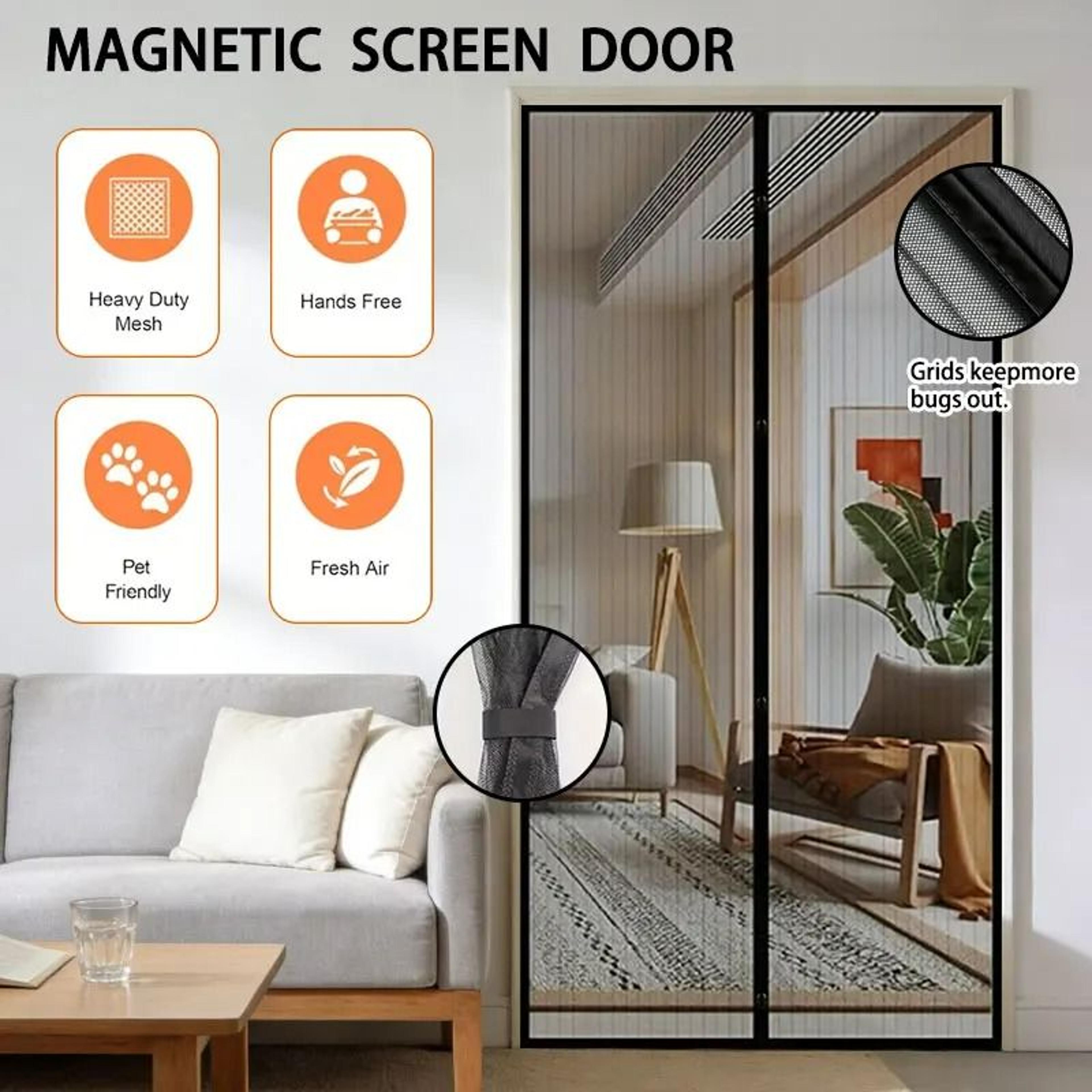 elegant embroidered magnetic mesh door curtain