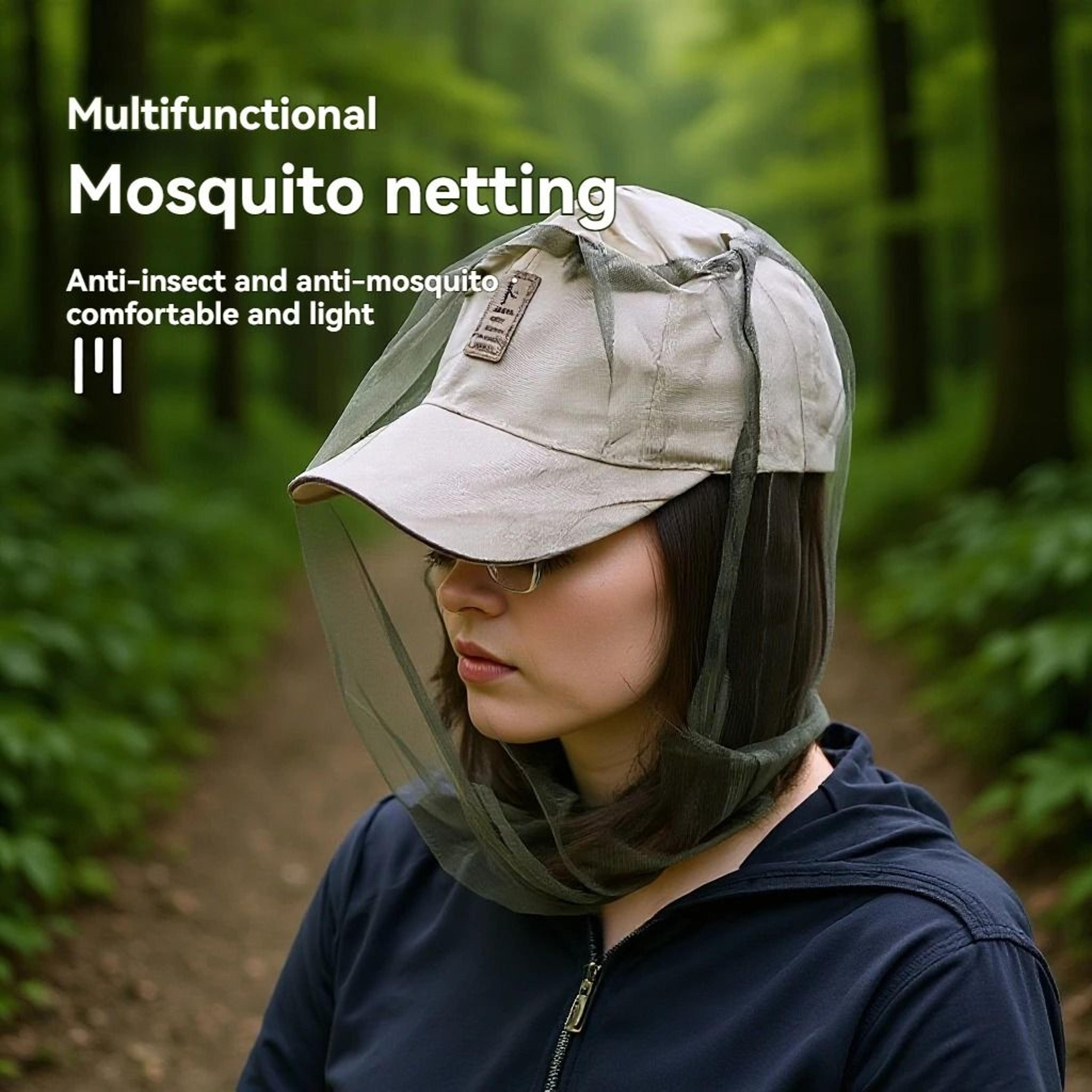 outdoor sun hat with mosquito mesh face net