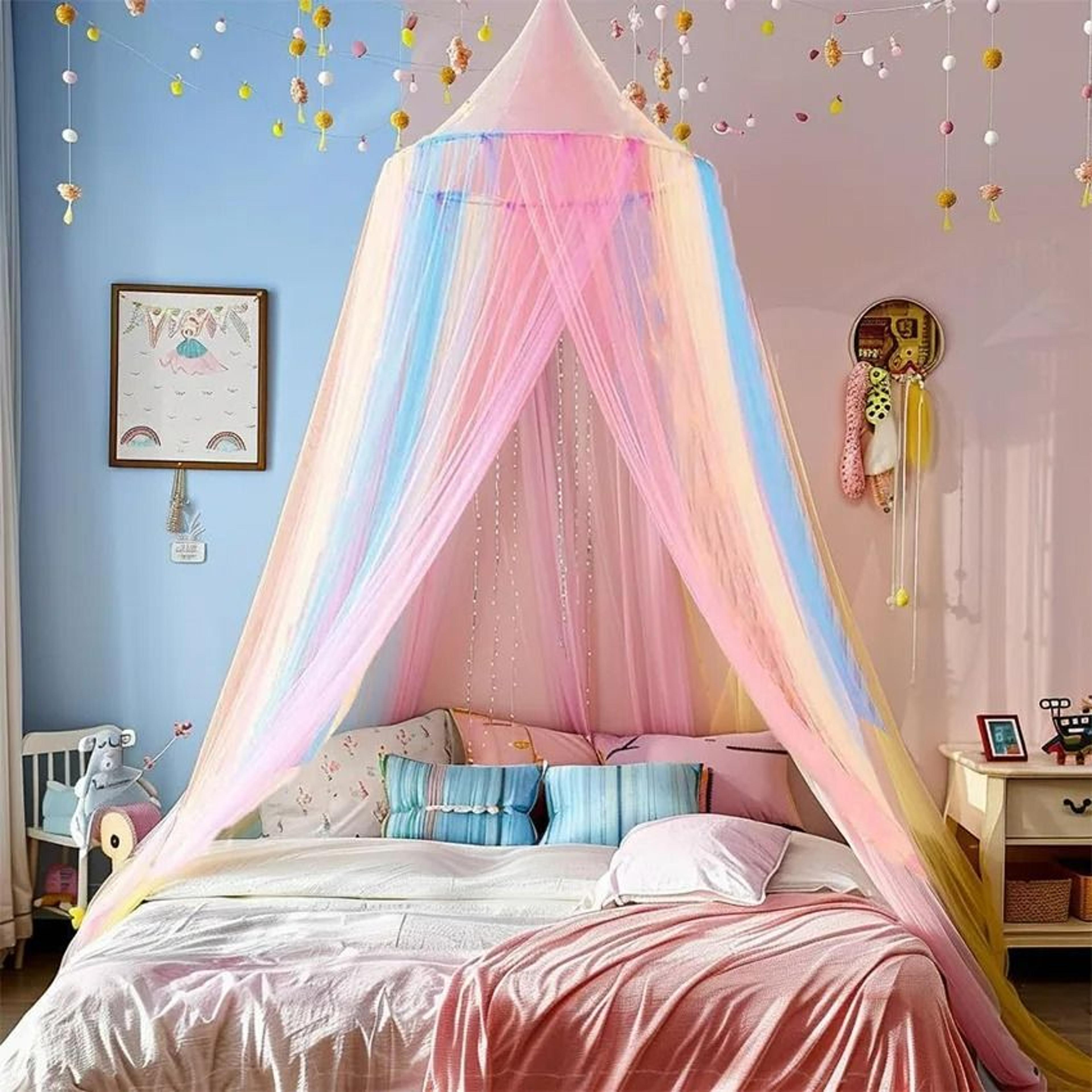 colorful dome bed canopy mosquito net