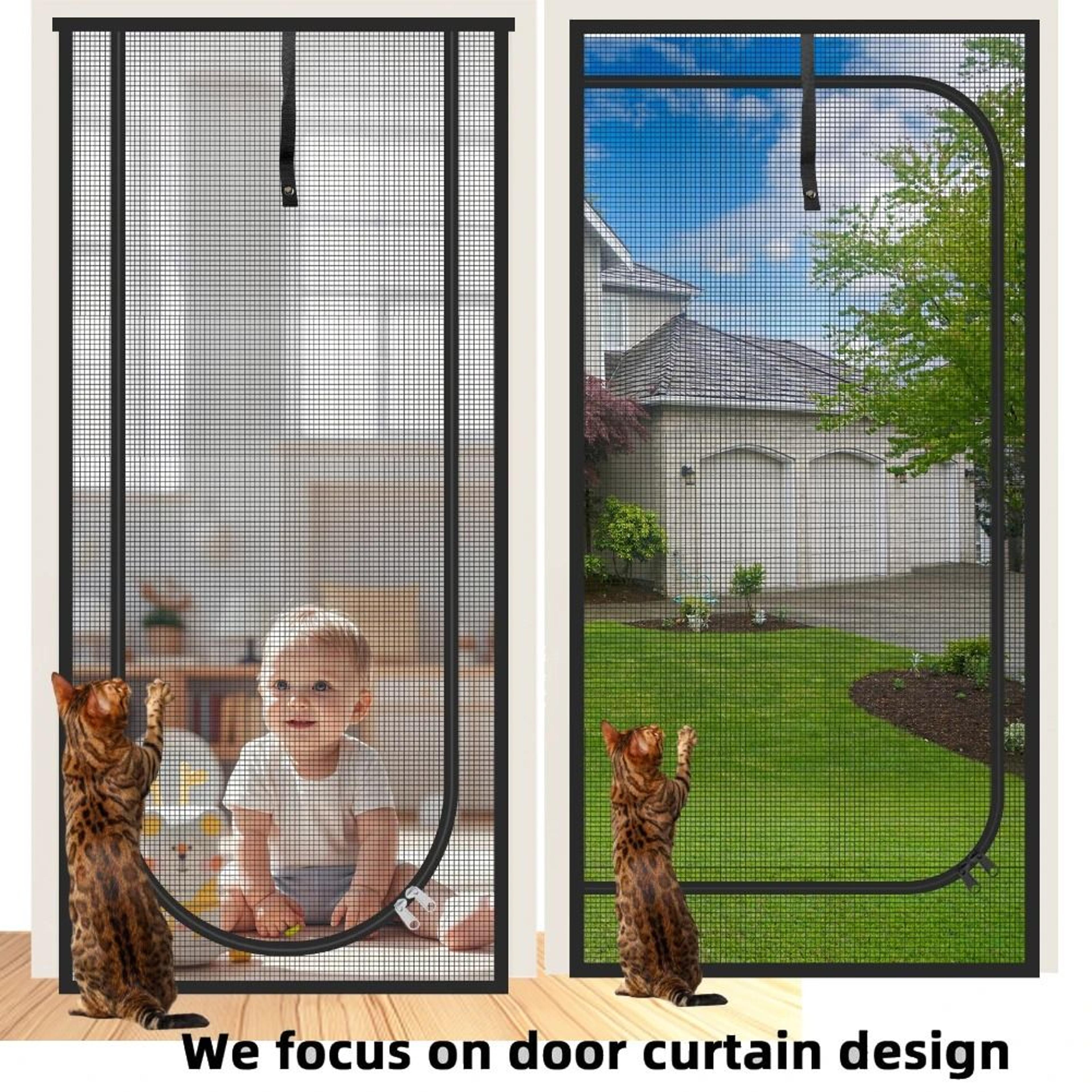 reinforced zippered pet mesh screen door