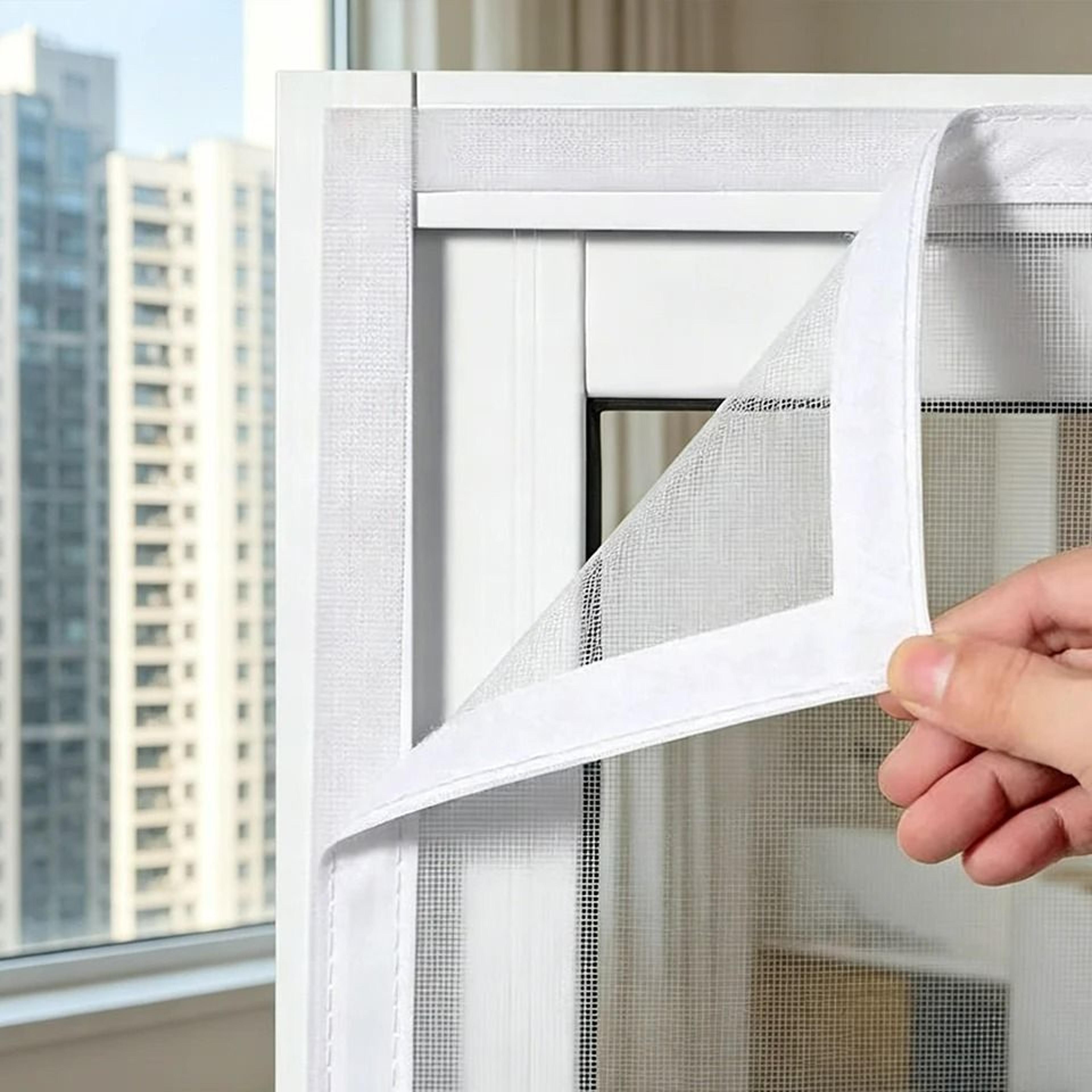 reusable custom fit white window mosquito screen