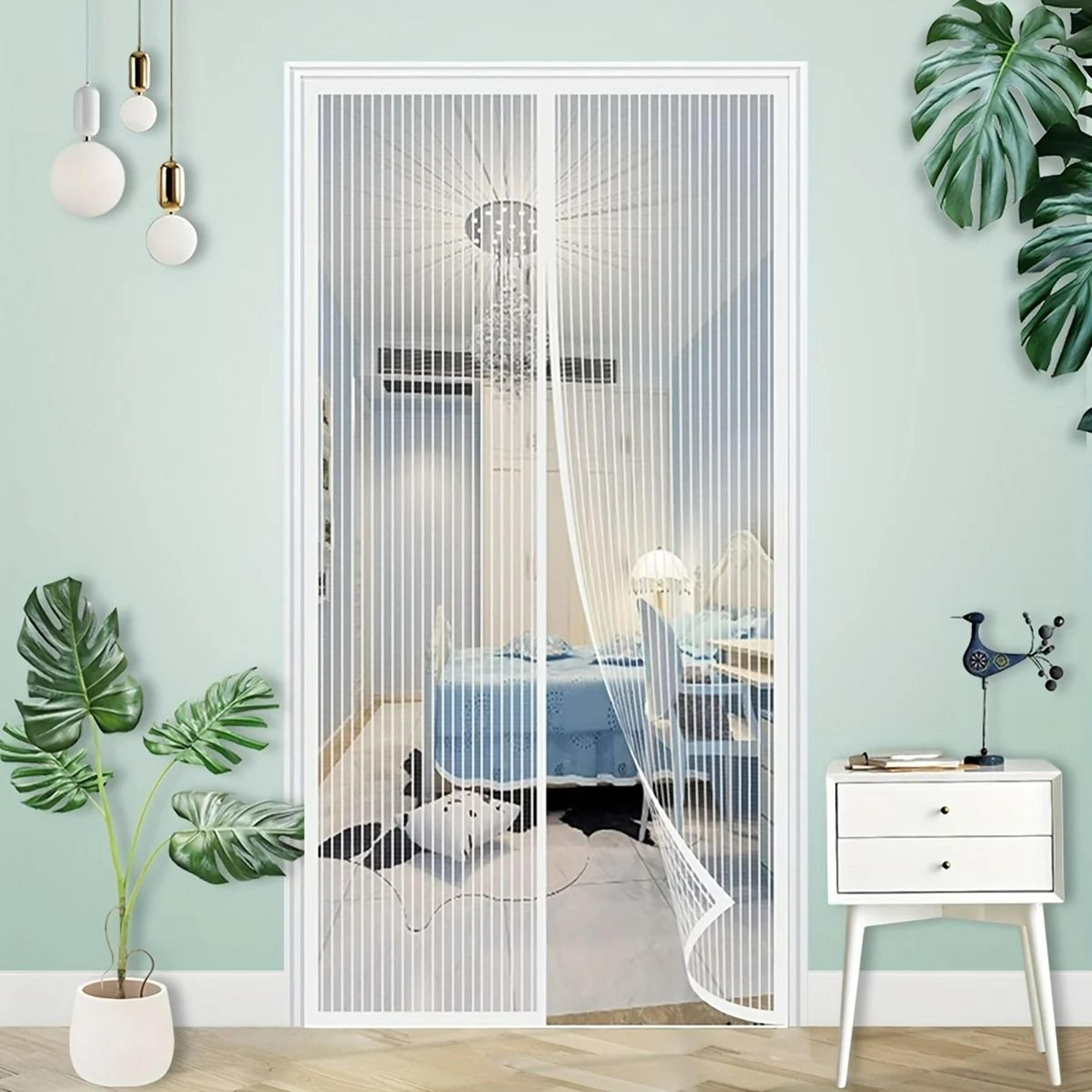 white polyester self sealing magnetic door screen