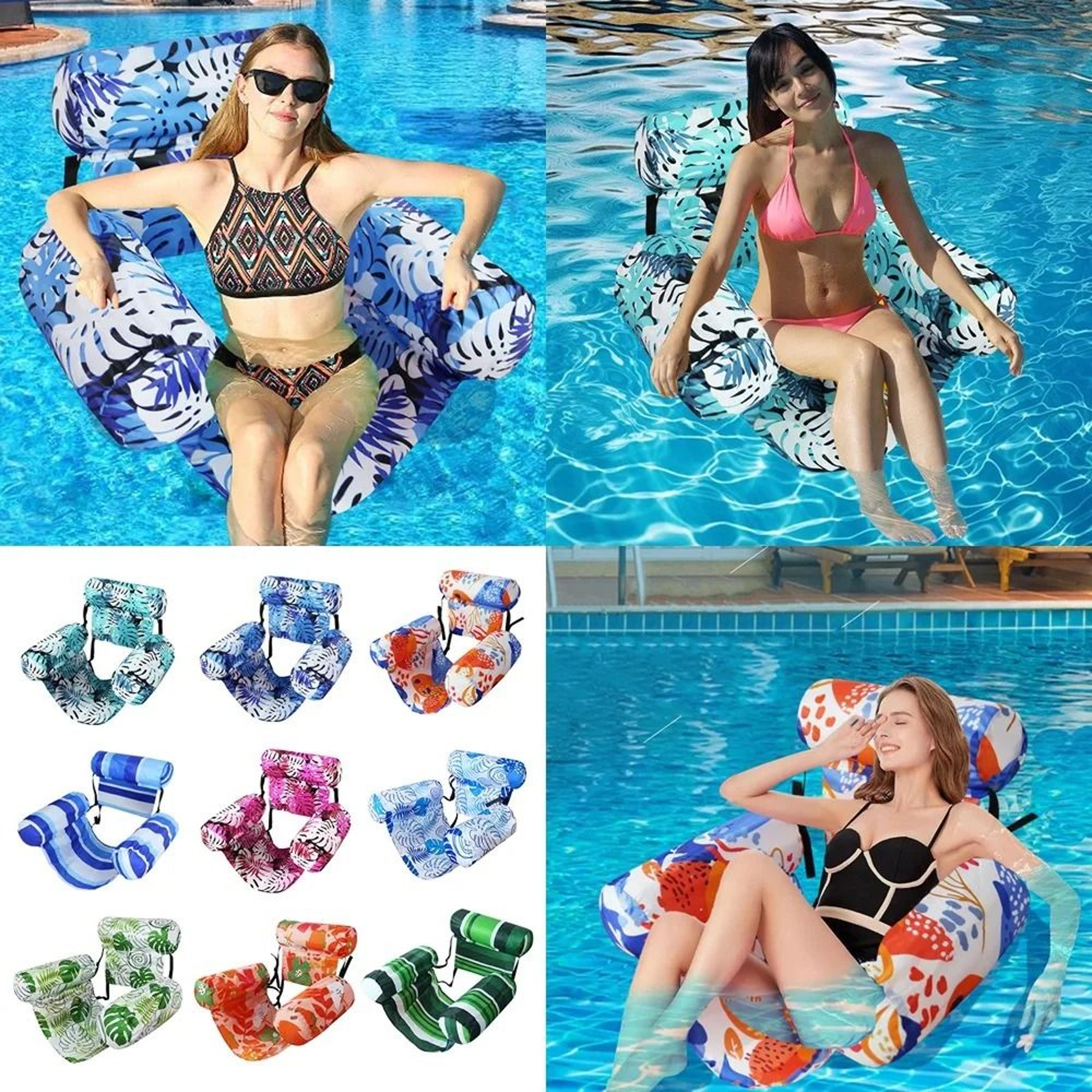 inflatable pool lounge chair with backrest