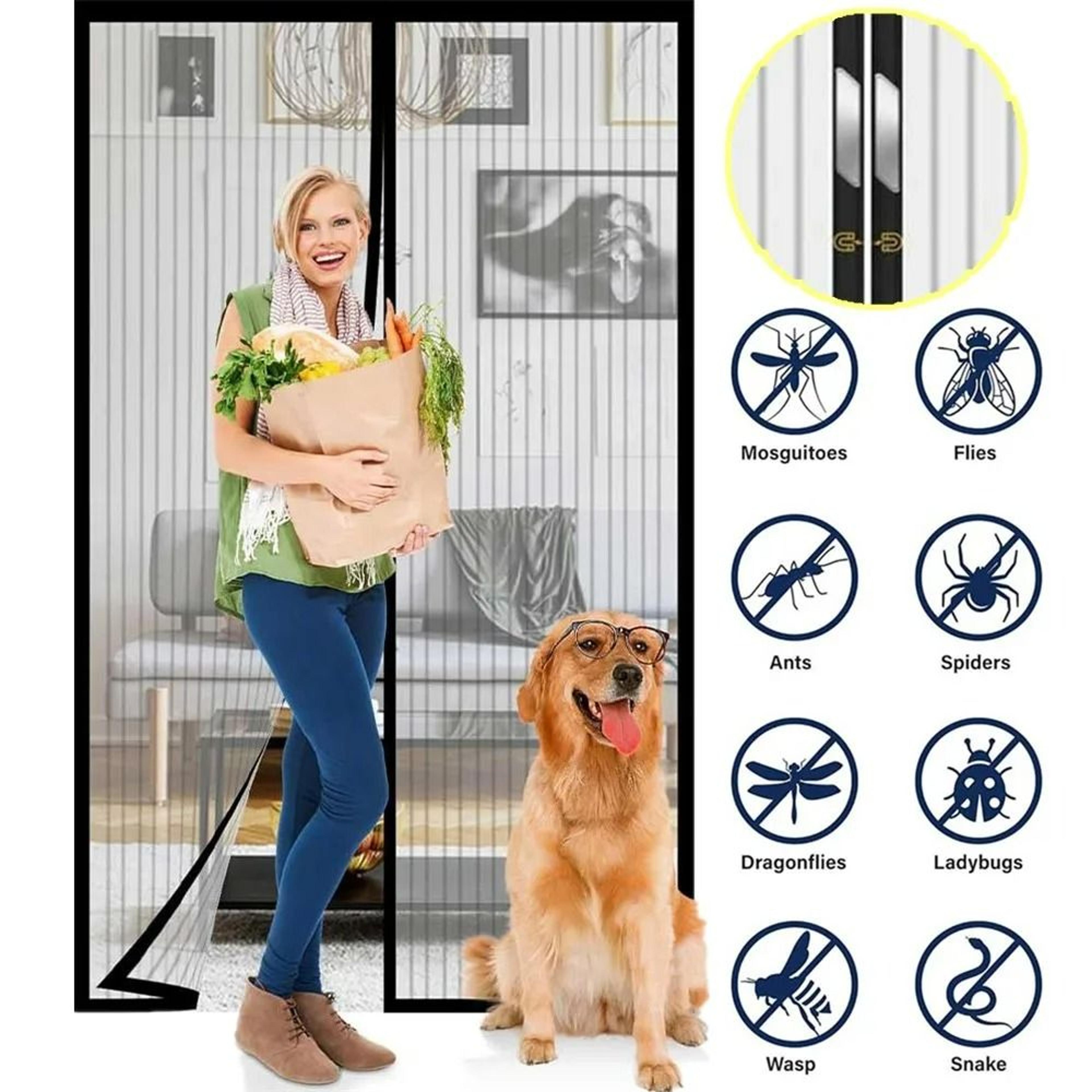 no drill magnetic mesh screen door curtain