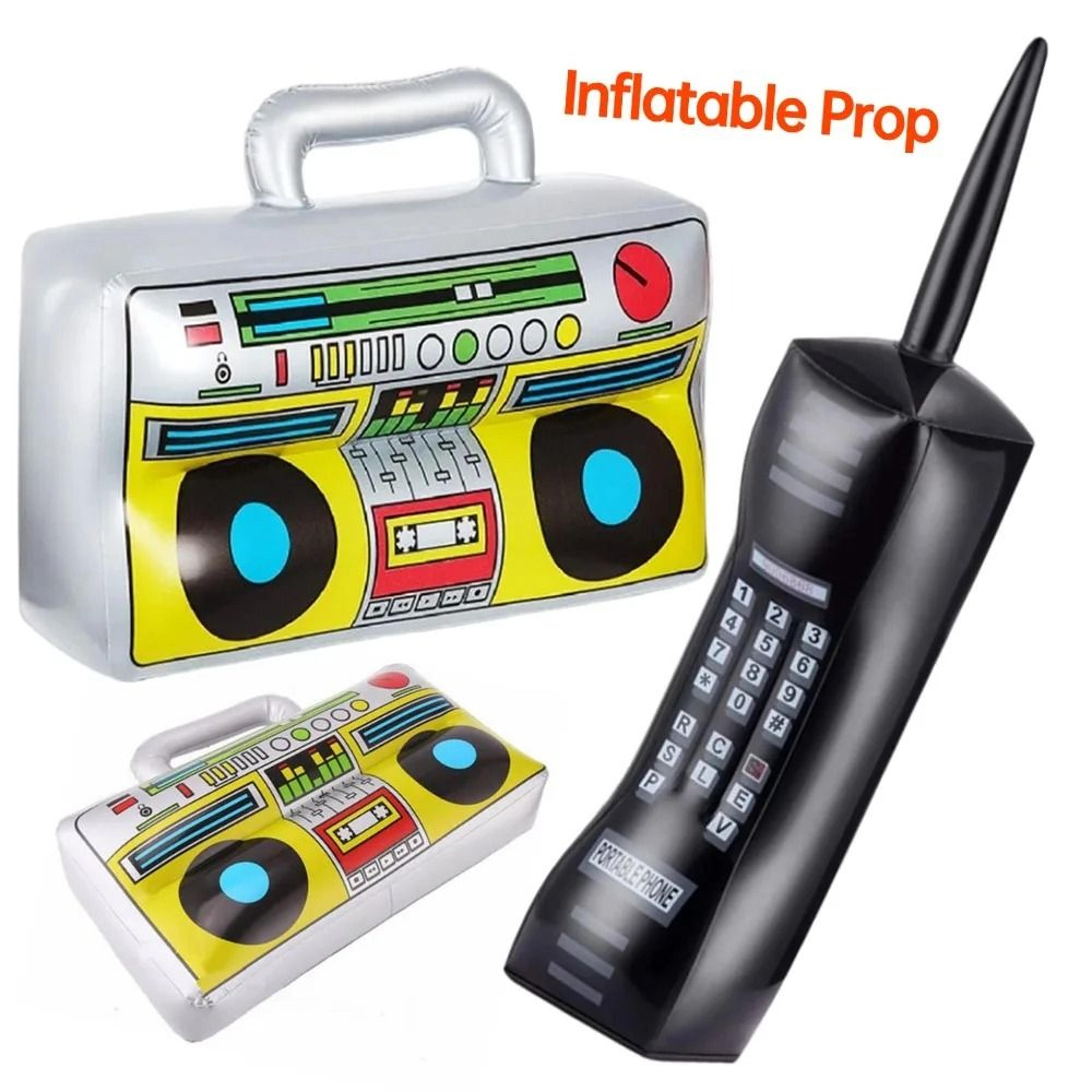inflatable retro boombox and phone party props