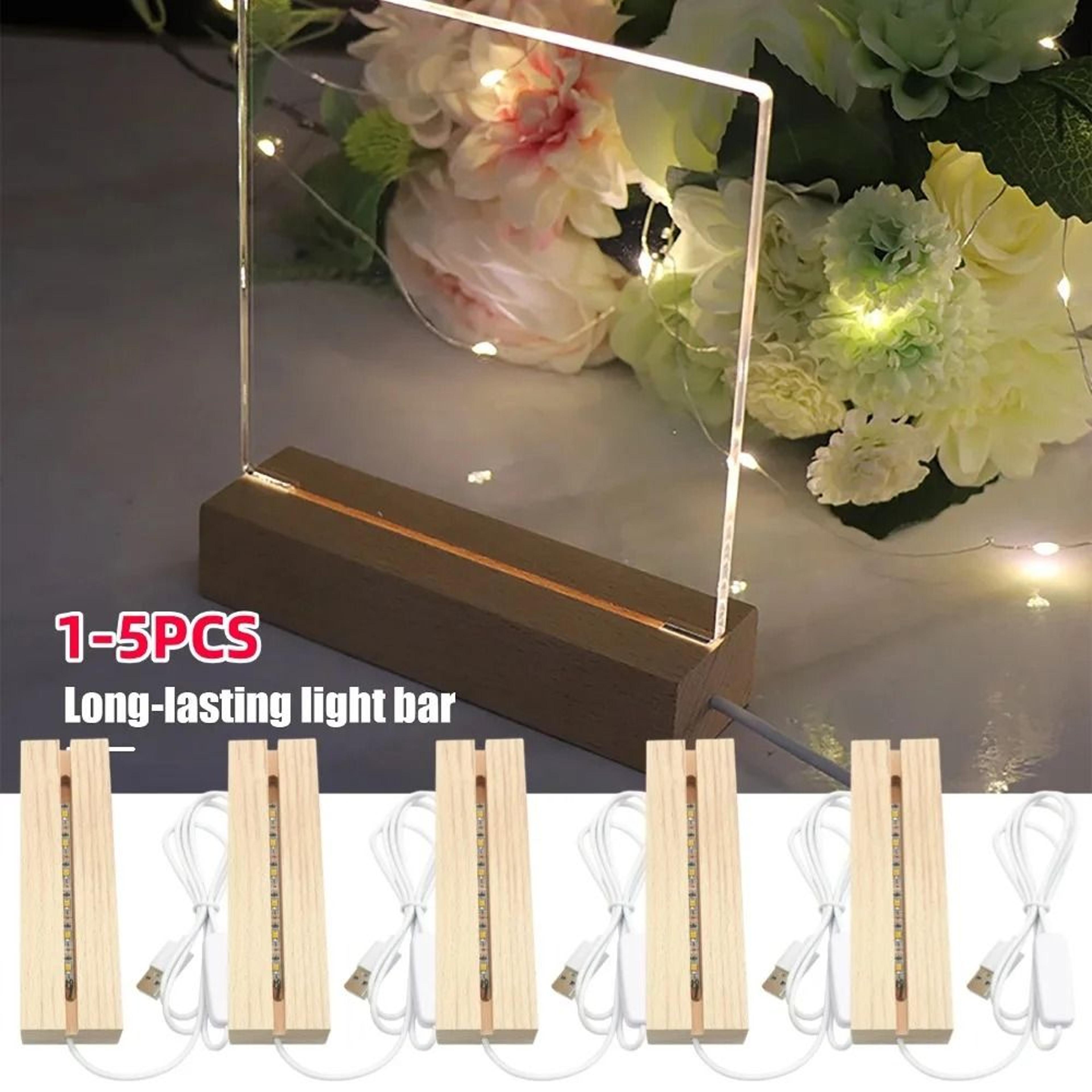 usb led wooden display base for crystal and resin art