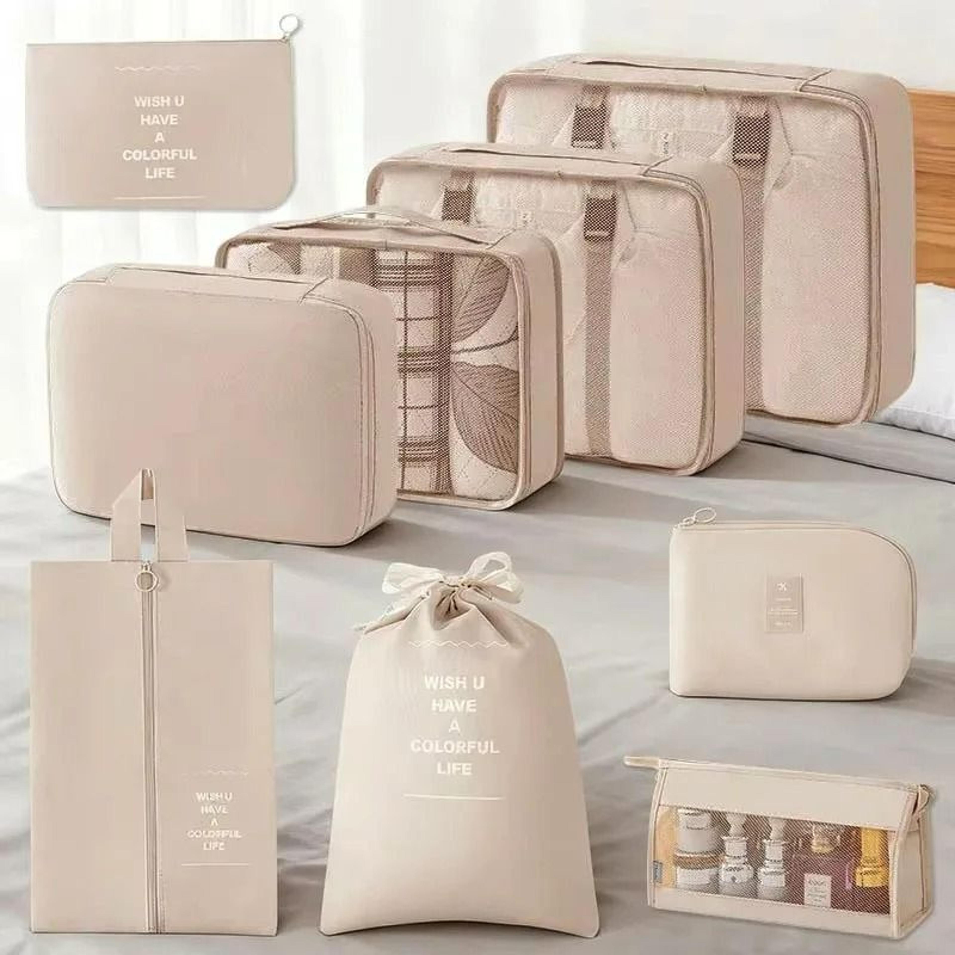 travel packing cubes and luggage organizer bag set