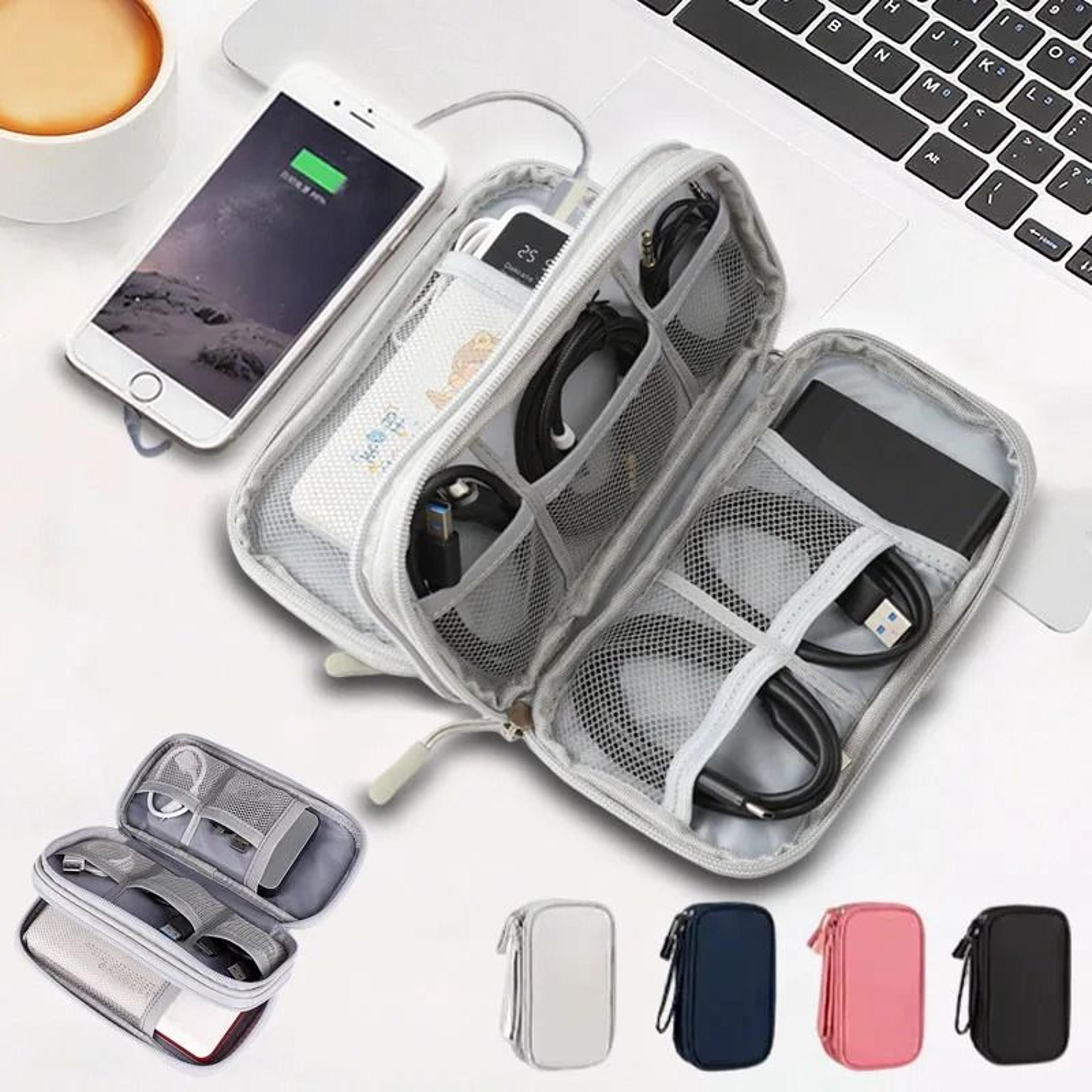 double layer waterproof travel cable organizer bag