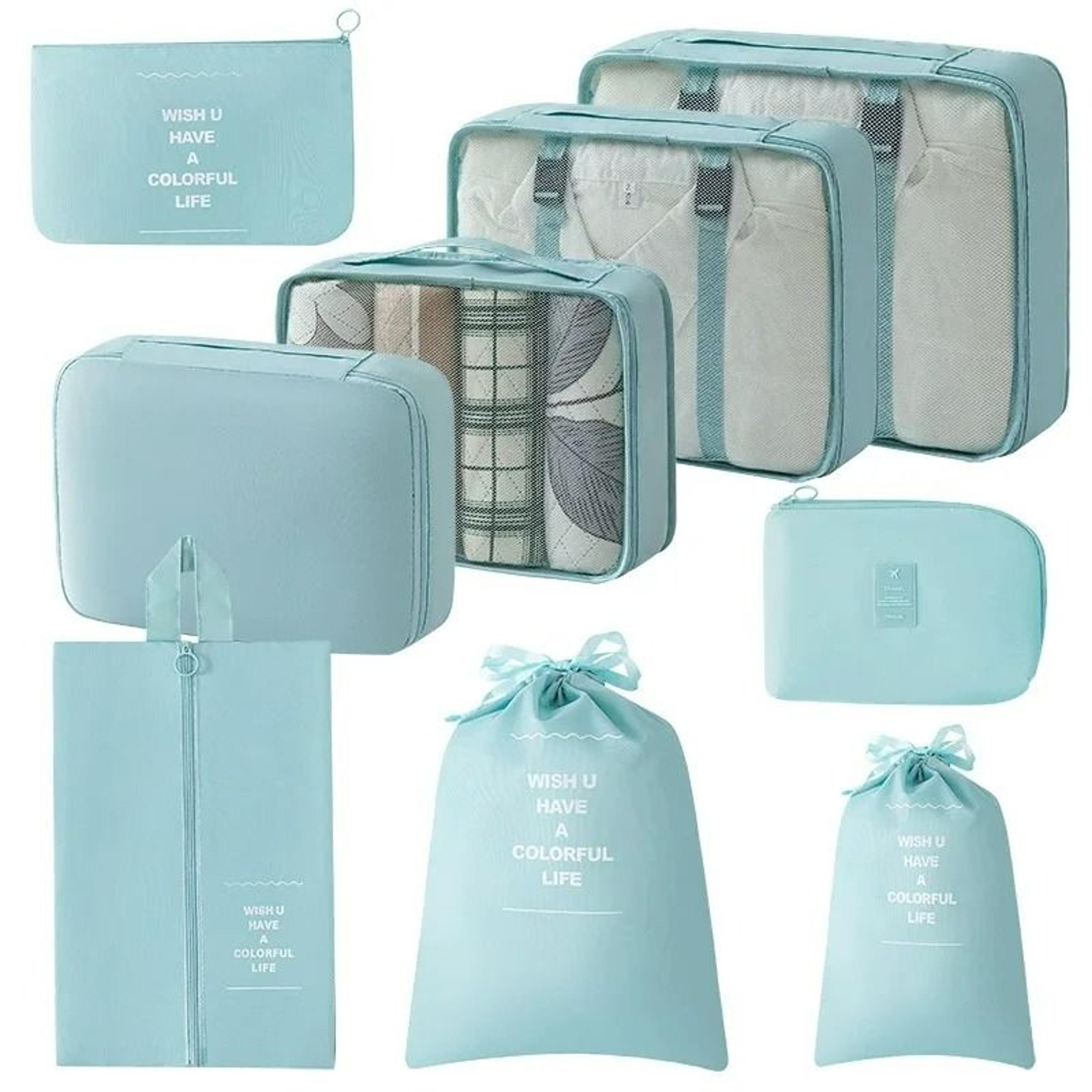 9 piece mesh travel packing cube organizer set