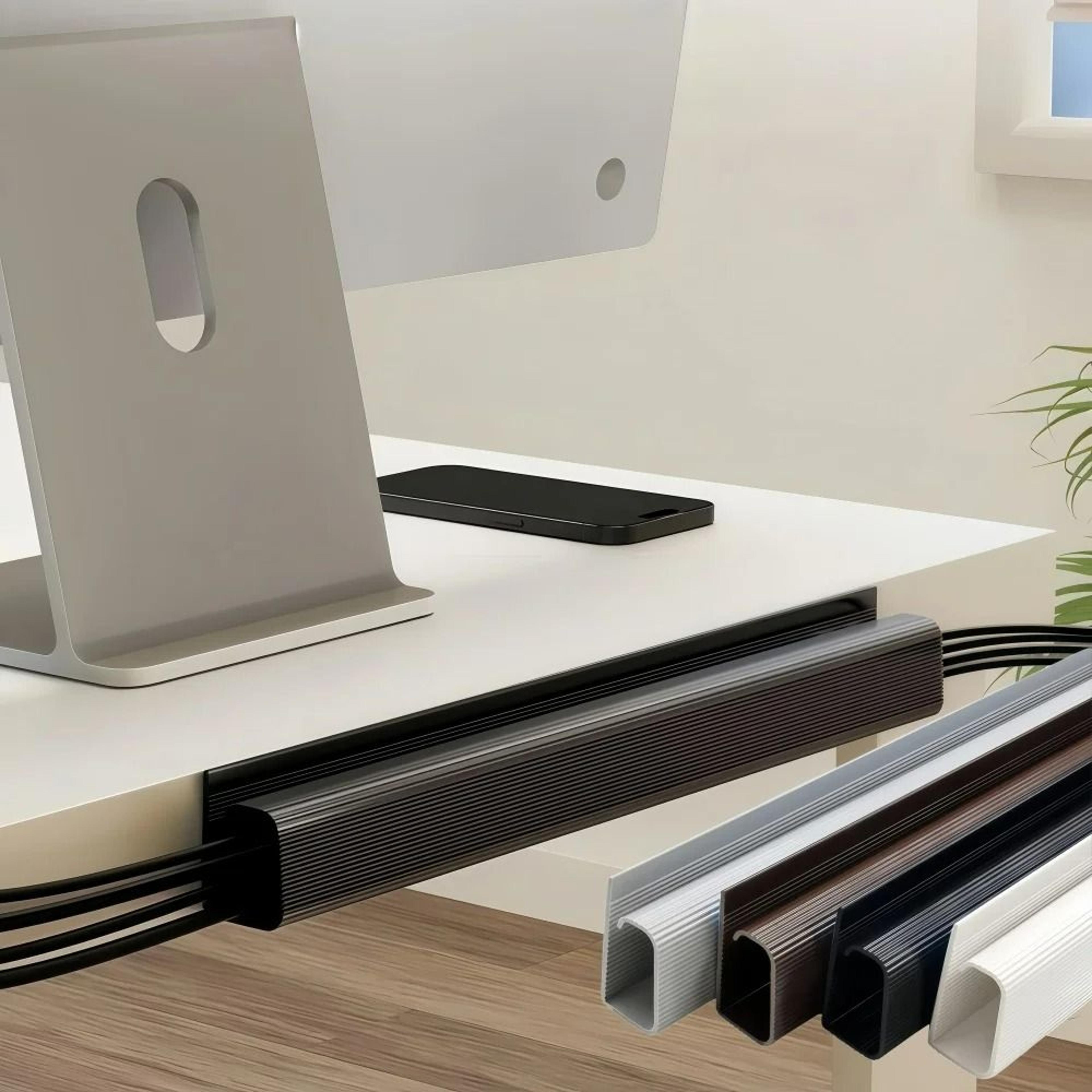adhesive under desk cable management raceway
