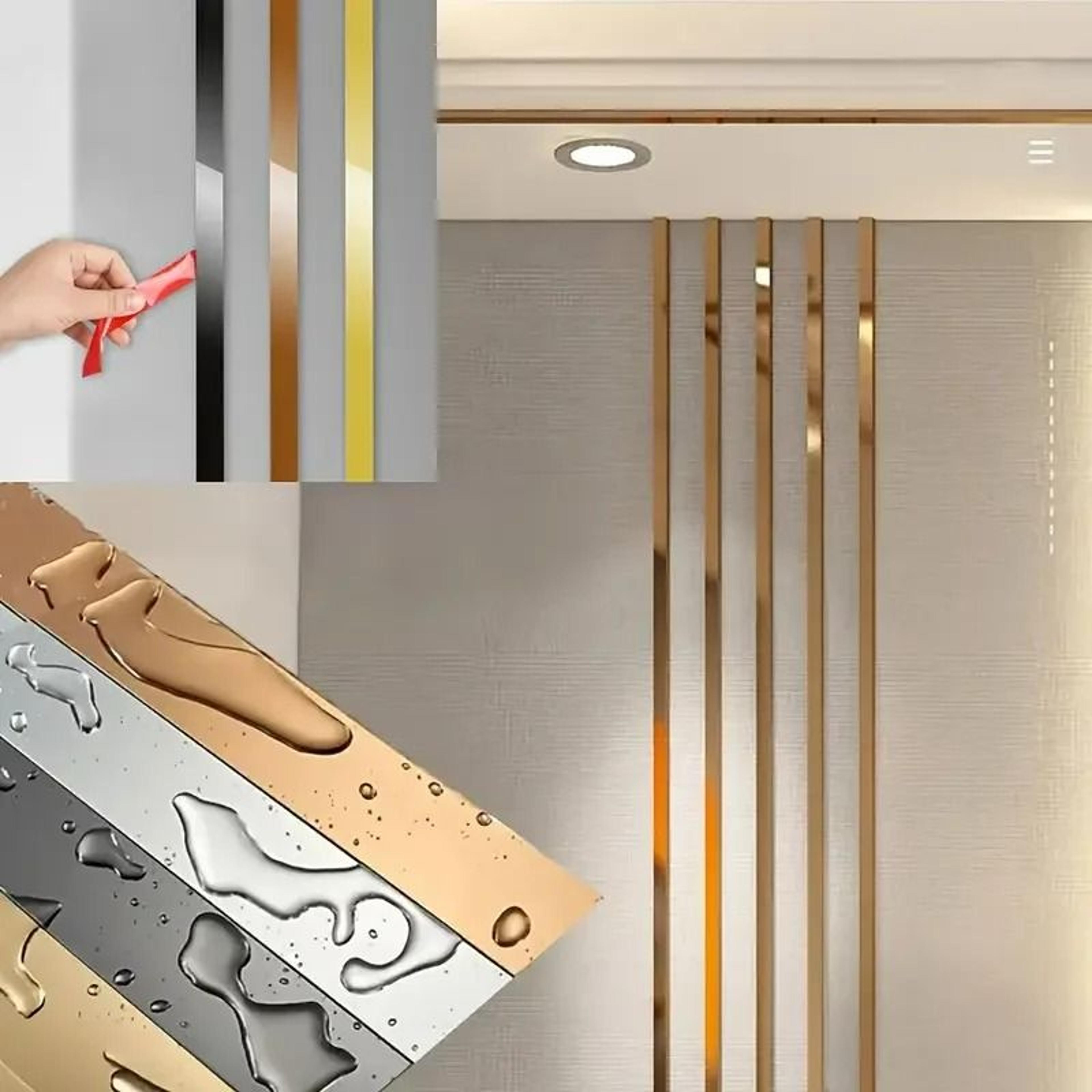gold mirror finish wall and ceiling trim strip
