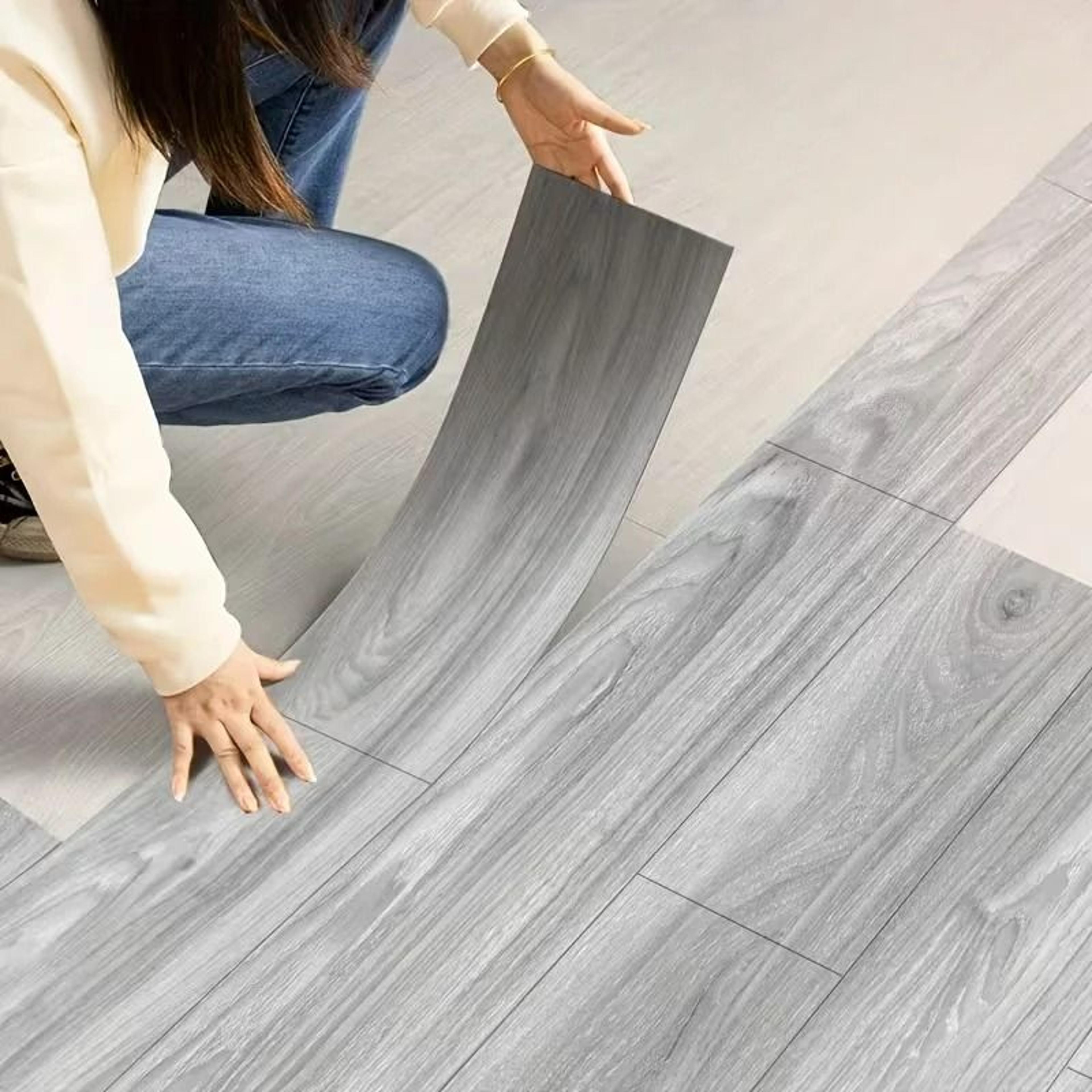 10 piece thick pvc wood grain floor stickers