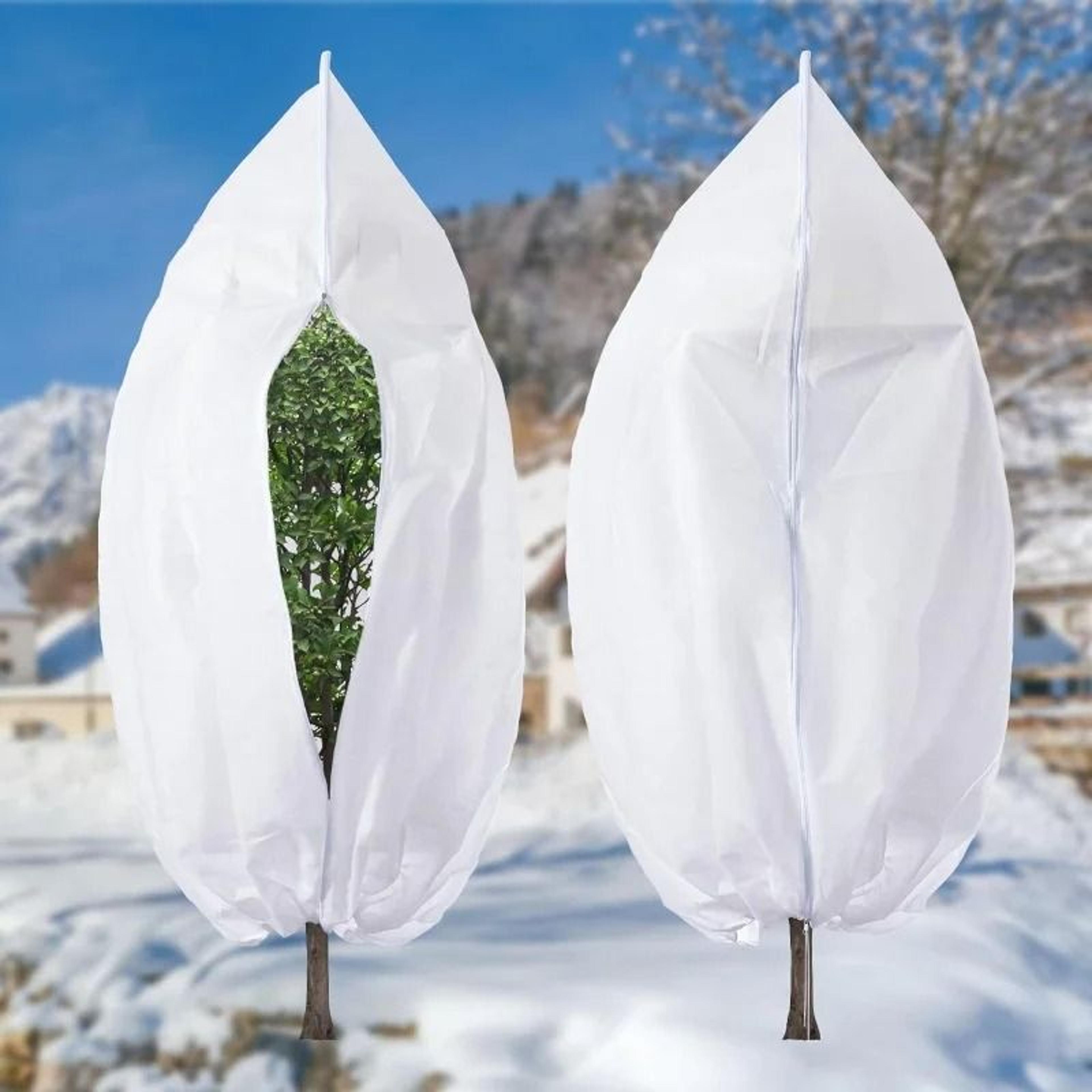 large frost protection plant cover with zipper and drawstring
