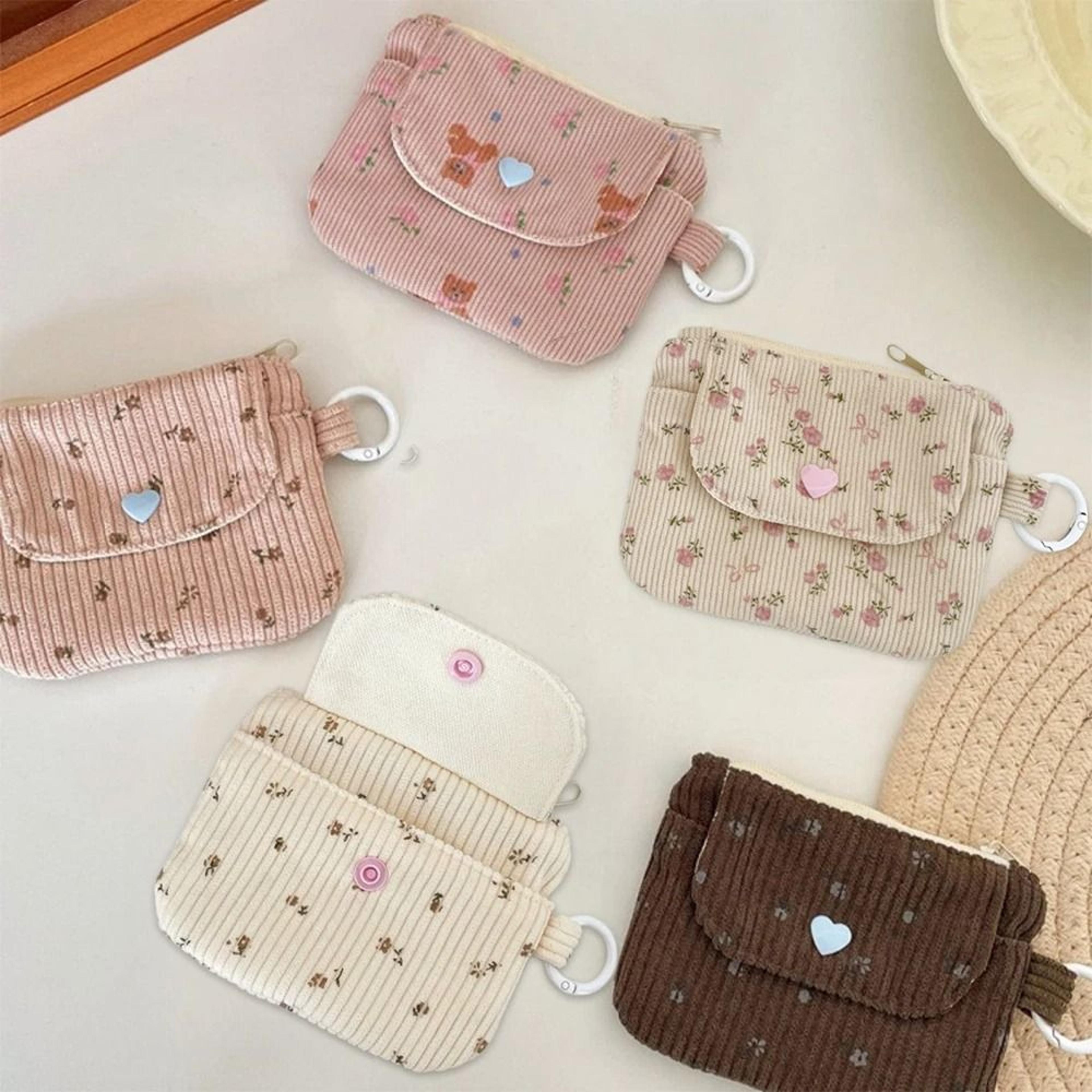 corduroy zipper coin purse and card holder