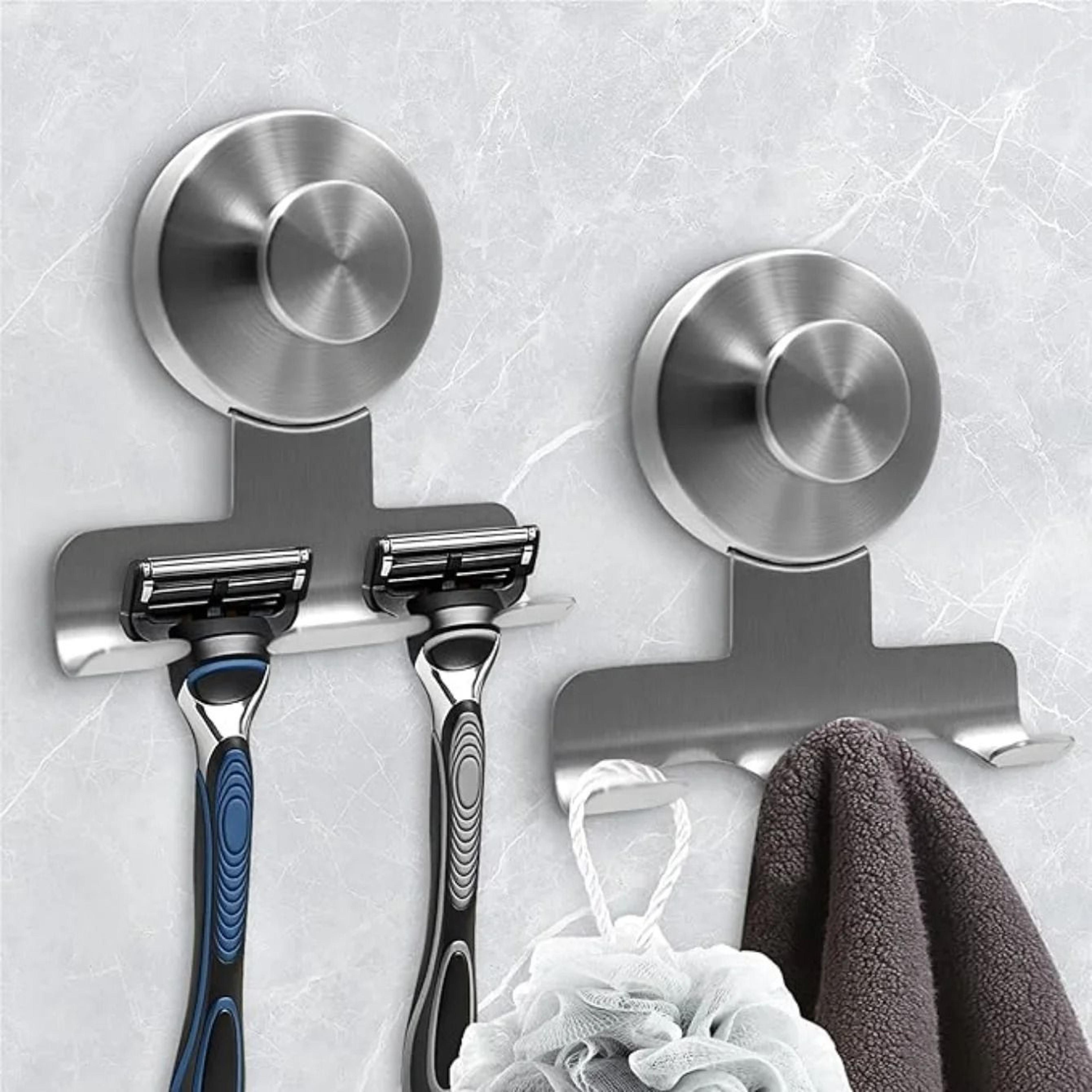 3 hook suction cup razor and shower organizer