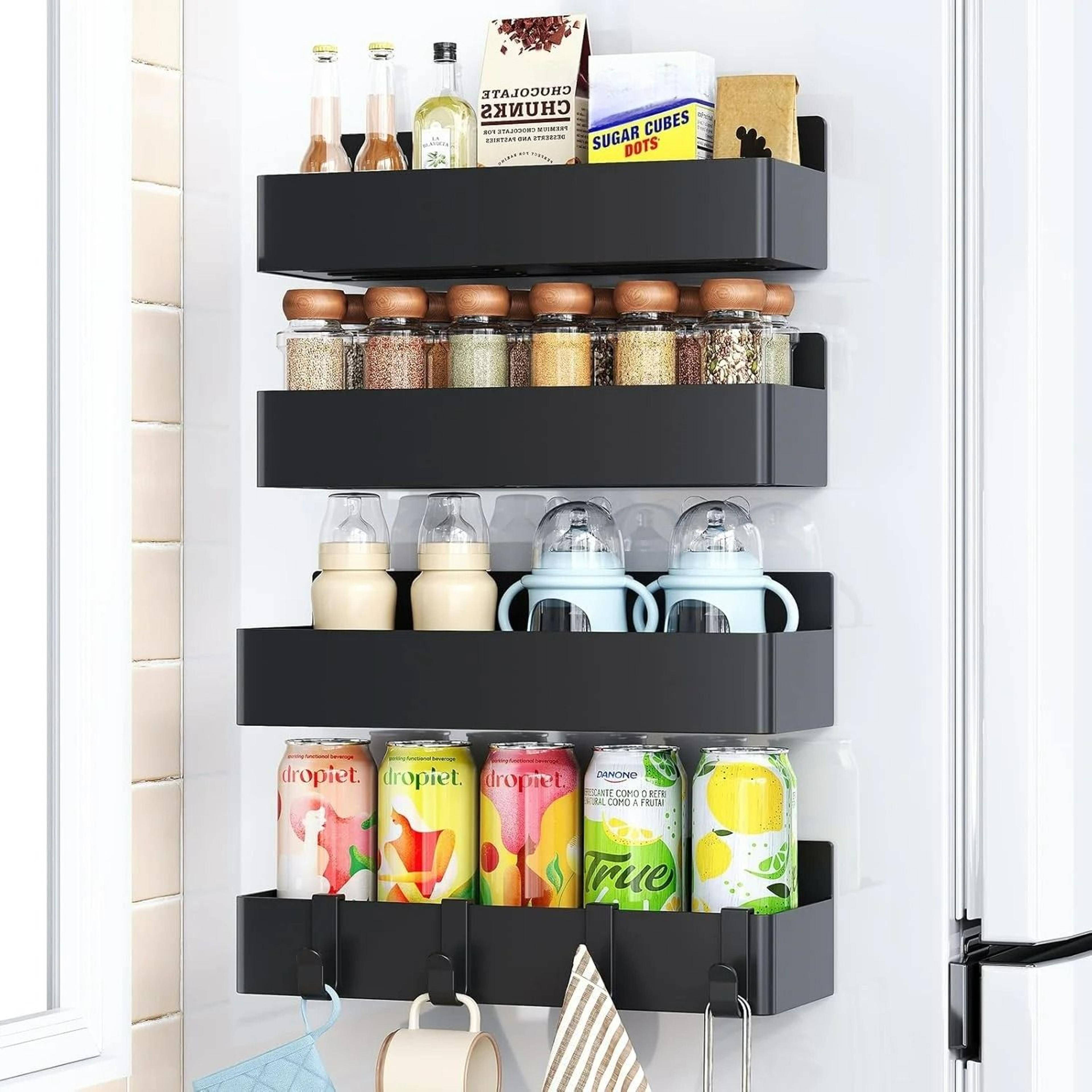 2 piece magnetic refrigerator storage rack set