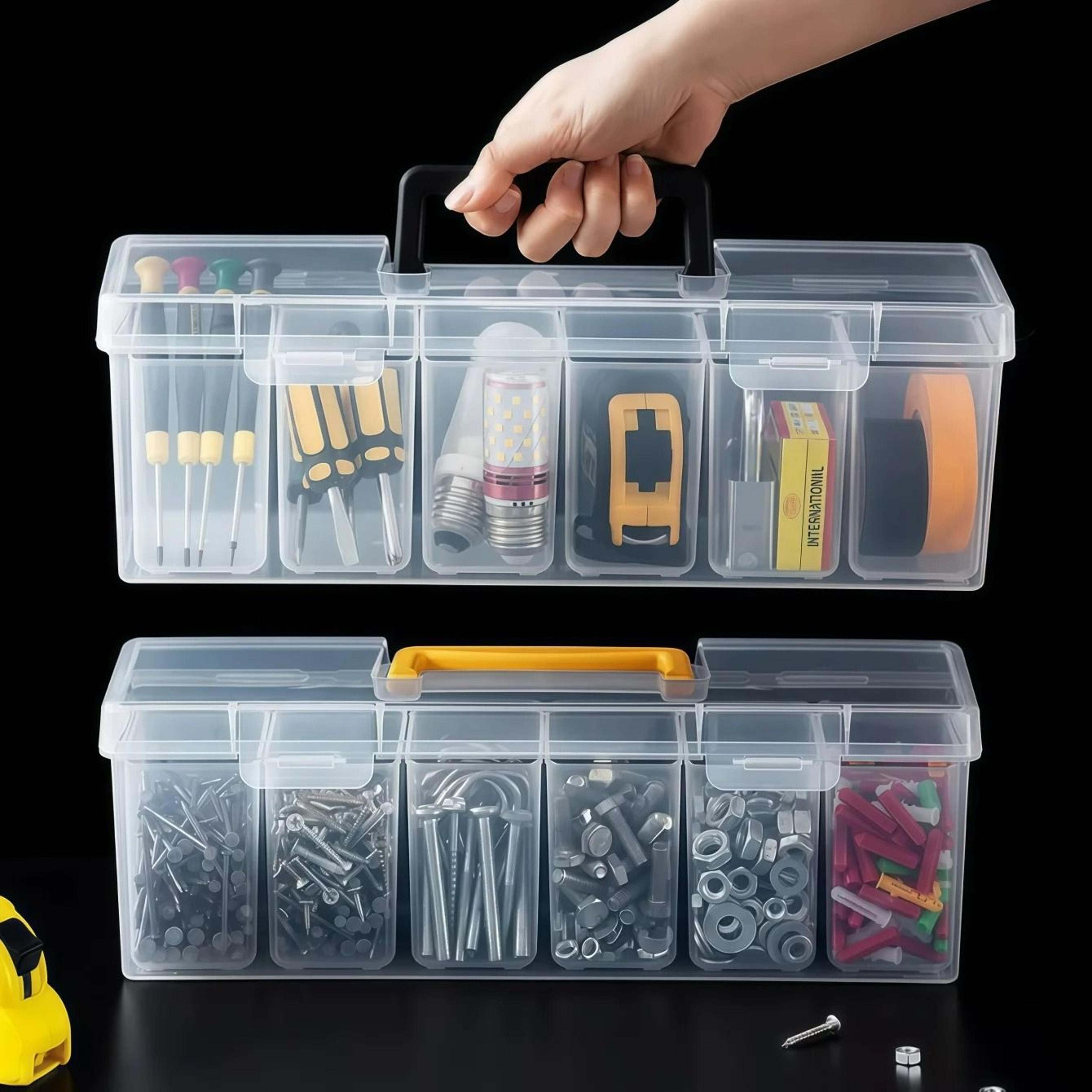 portable transparent hardware organizer box