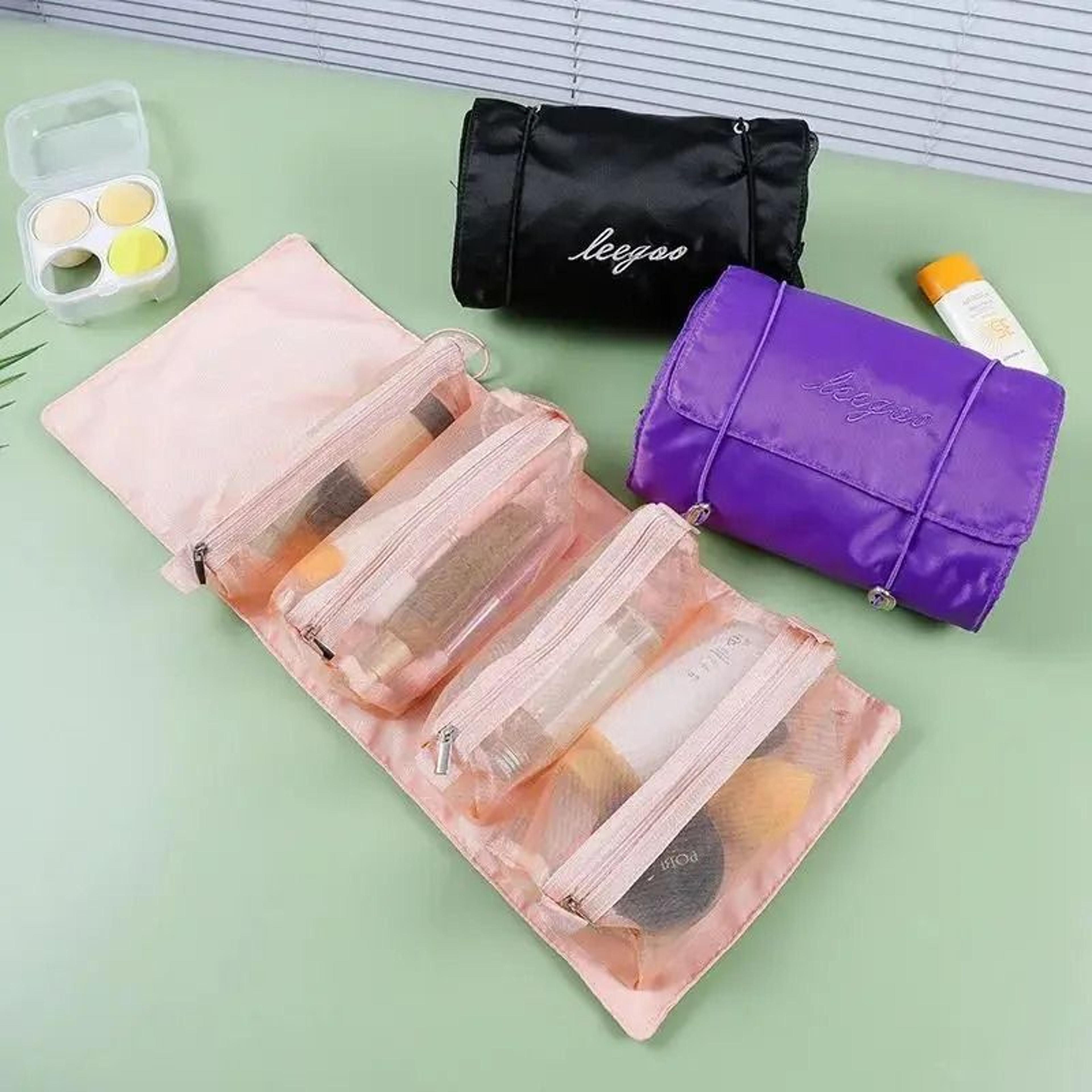 4 in 1 detachable roll up makeup organizer