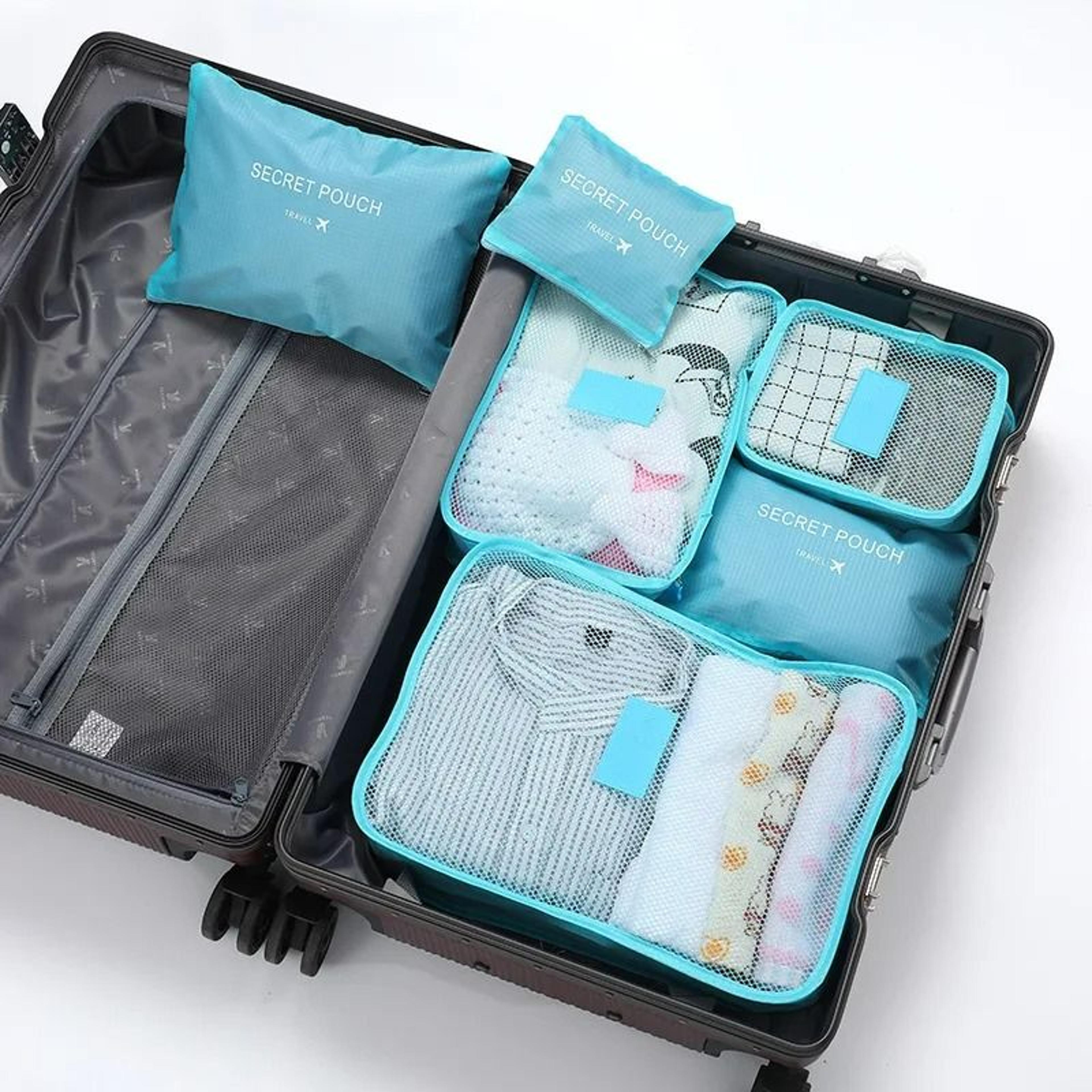 6 piece waterproof travel packing cube set